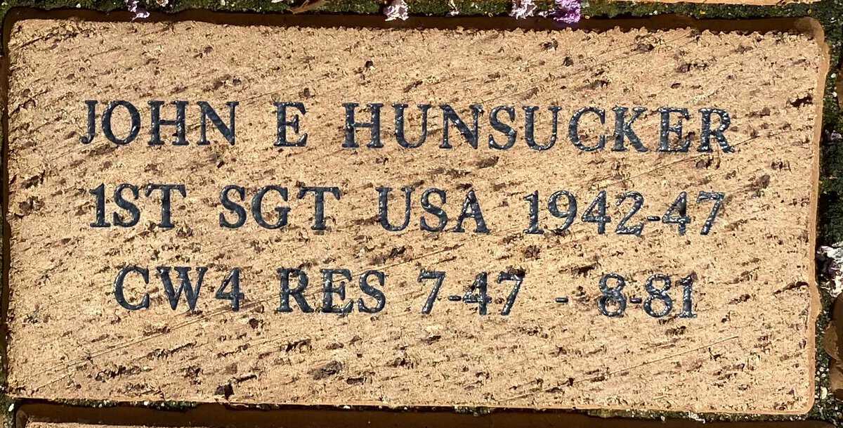 CW4 John E Hunsucker