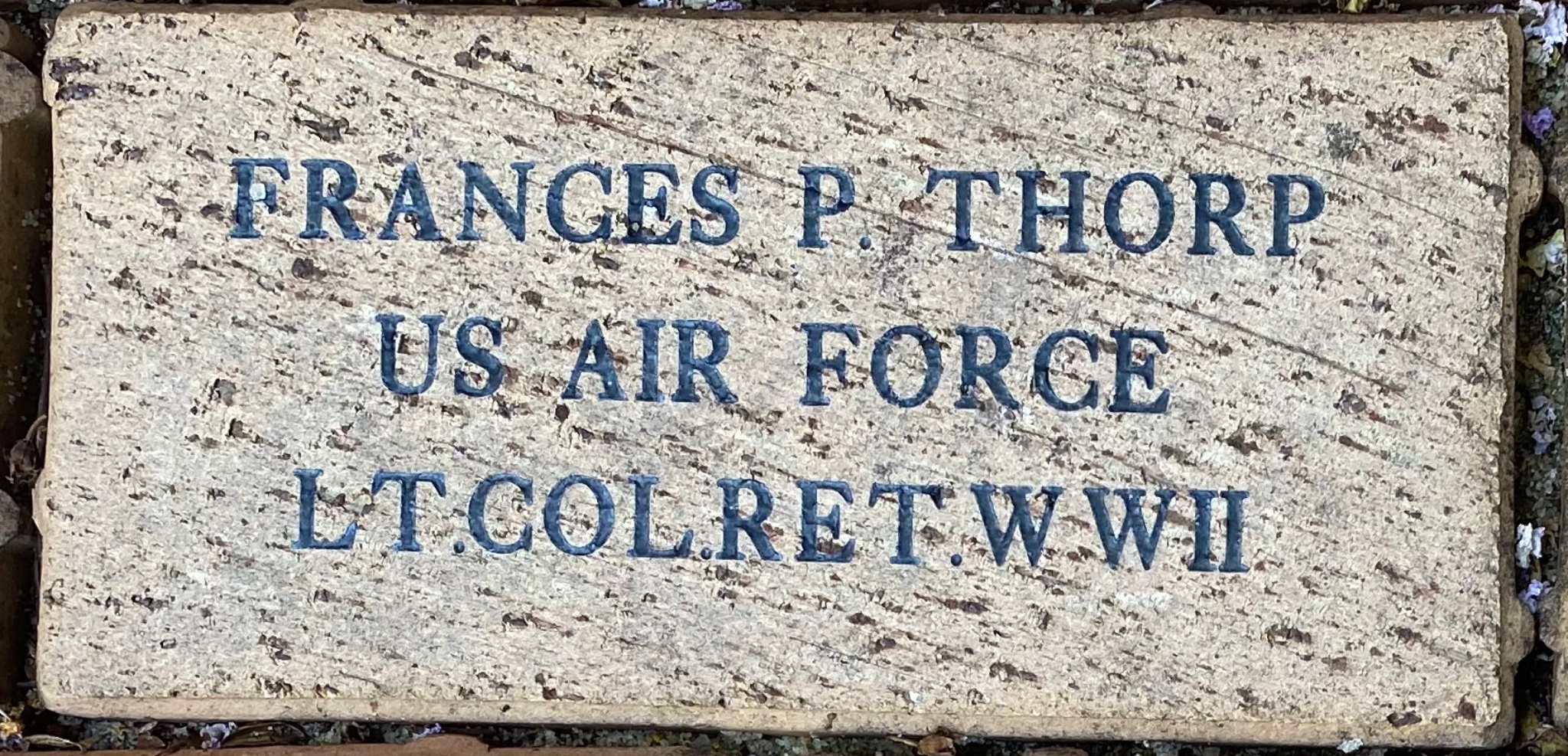 FRANCES P. THORP US AIR FORCE LT. COL. RET.WWII