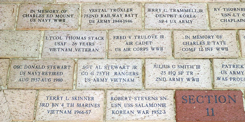 Guilford County Veterans Memorial Engraved Bricks