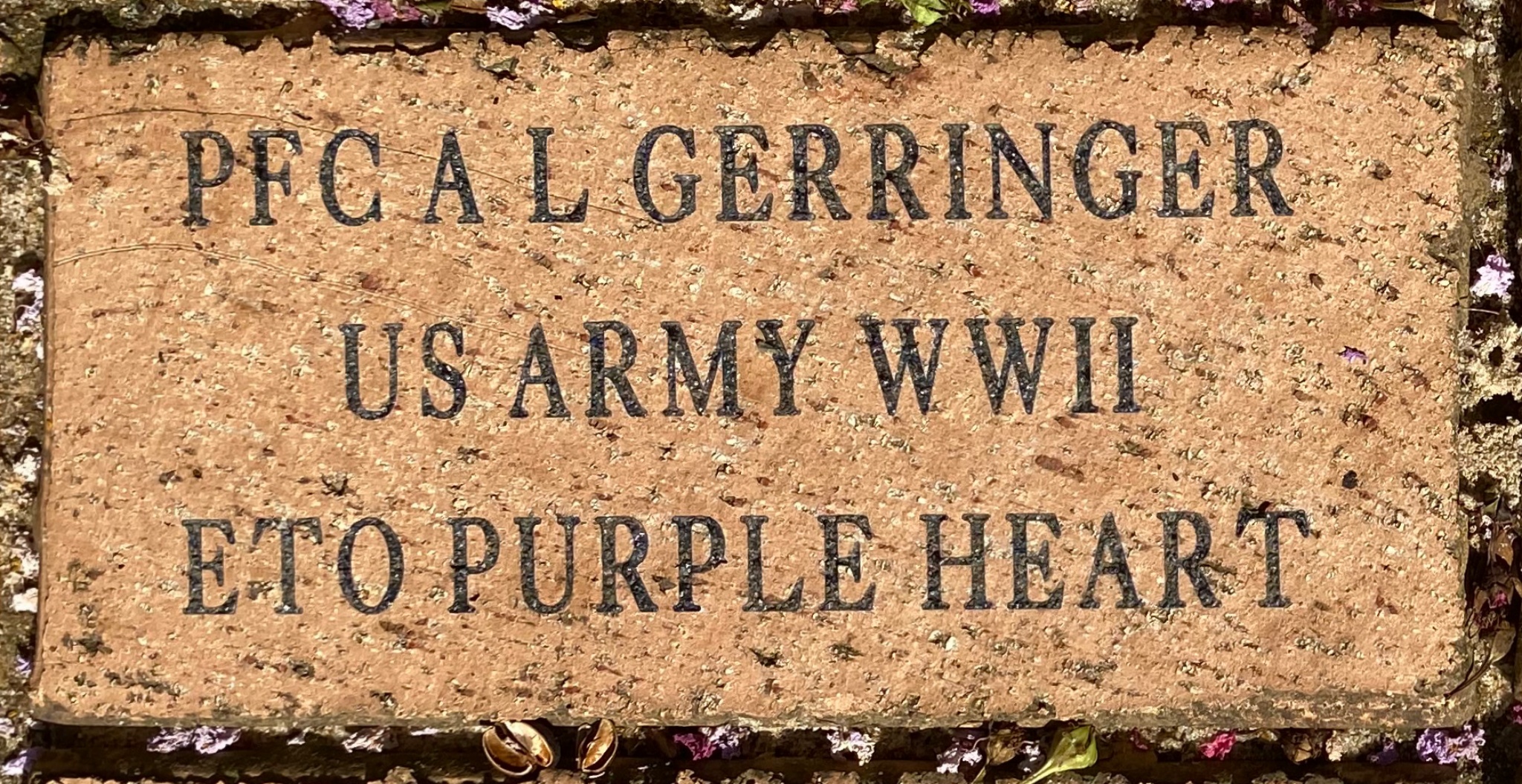 PFC A L GERRINGER US ARMY WWII ETO PURPLE HEART