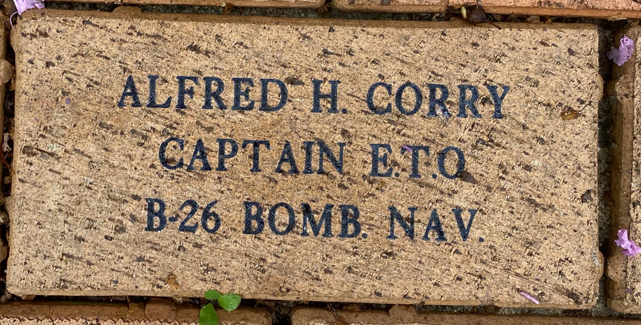 ALFRED H. CORRY CAPTAIN E.T.O B-26 BOMB. NAV.