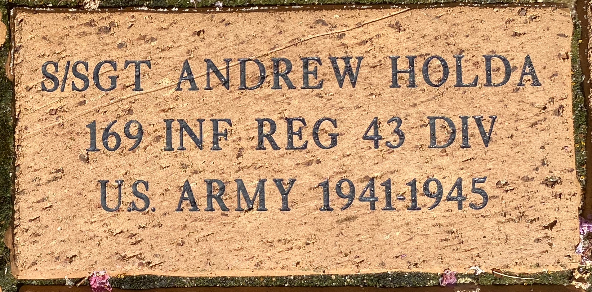 S/SGT ANDREW HOLDA 169 INF REG 43 DIV U.S. ARMY 1941-1945