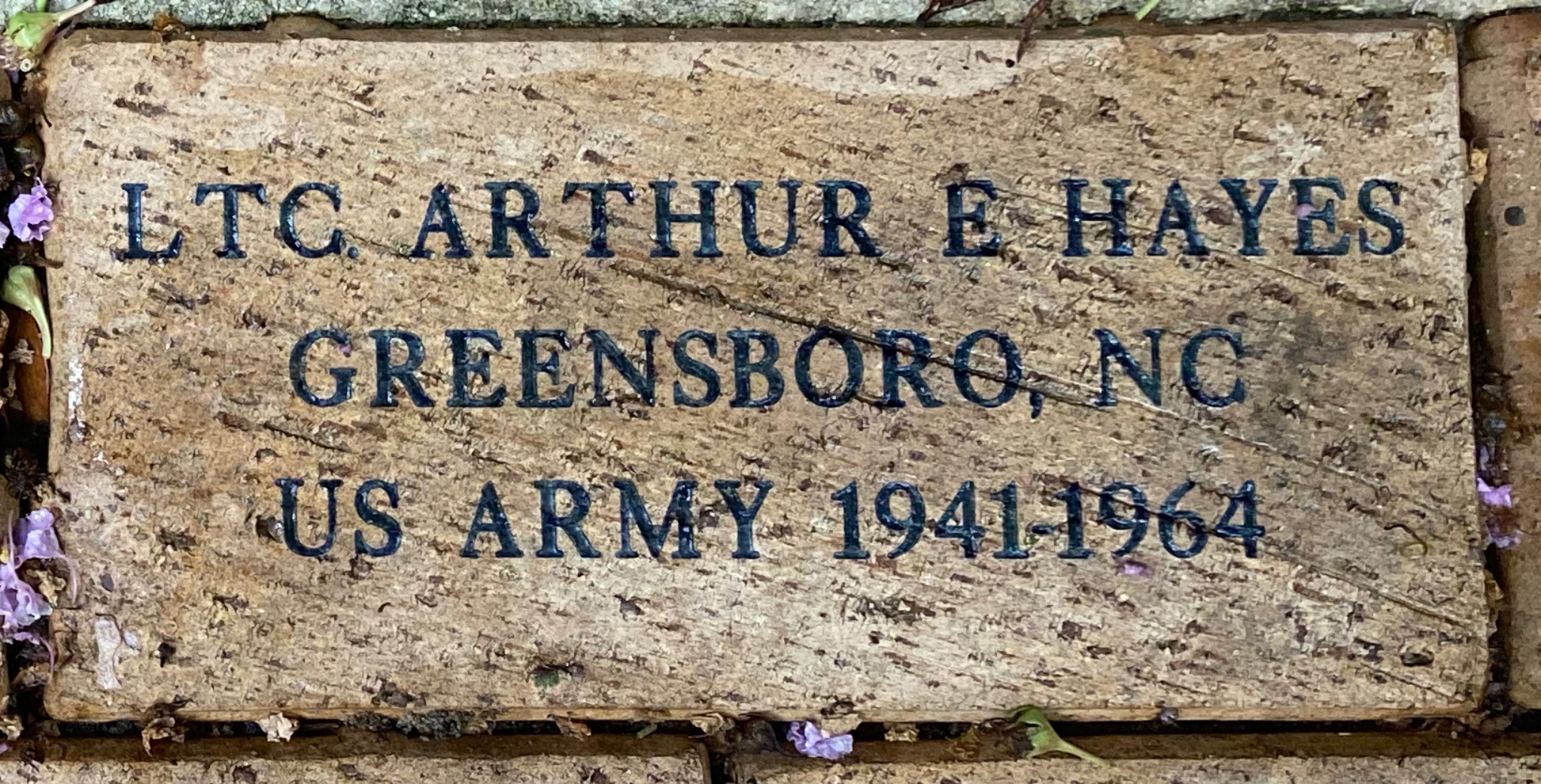 LTC ARTHUR E HAYES GREENSBORO, NC US ARMY 1941-1964
