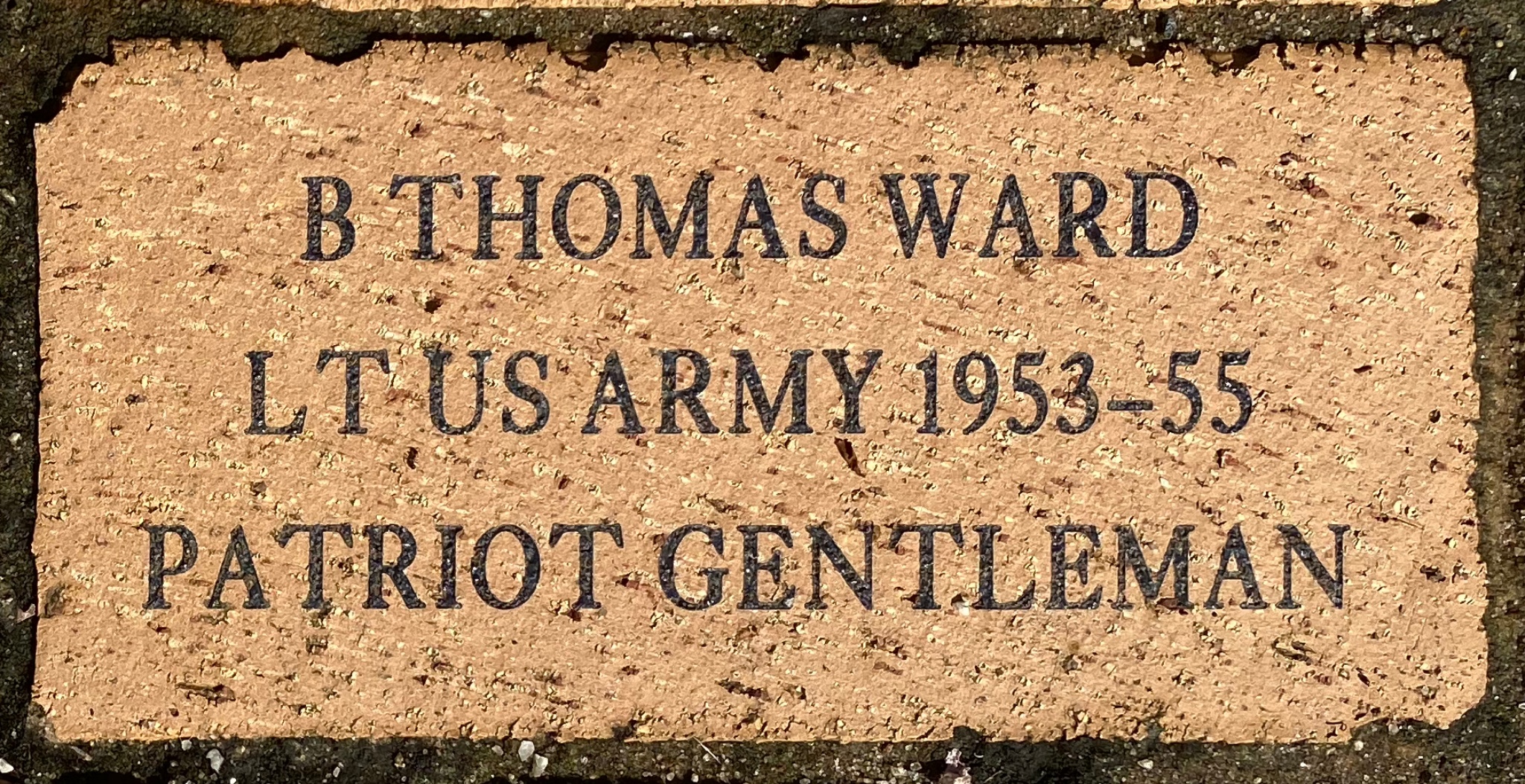 B THOMAS WARD LT US ARMY 1953-55 PATRIOT GENTLEMAN
