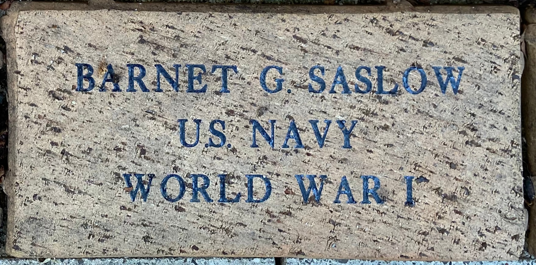 BARNET G. SASLOW U.S. NAVY WORLD WAR I
