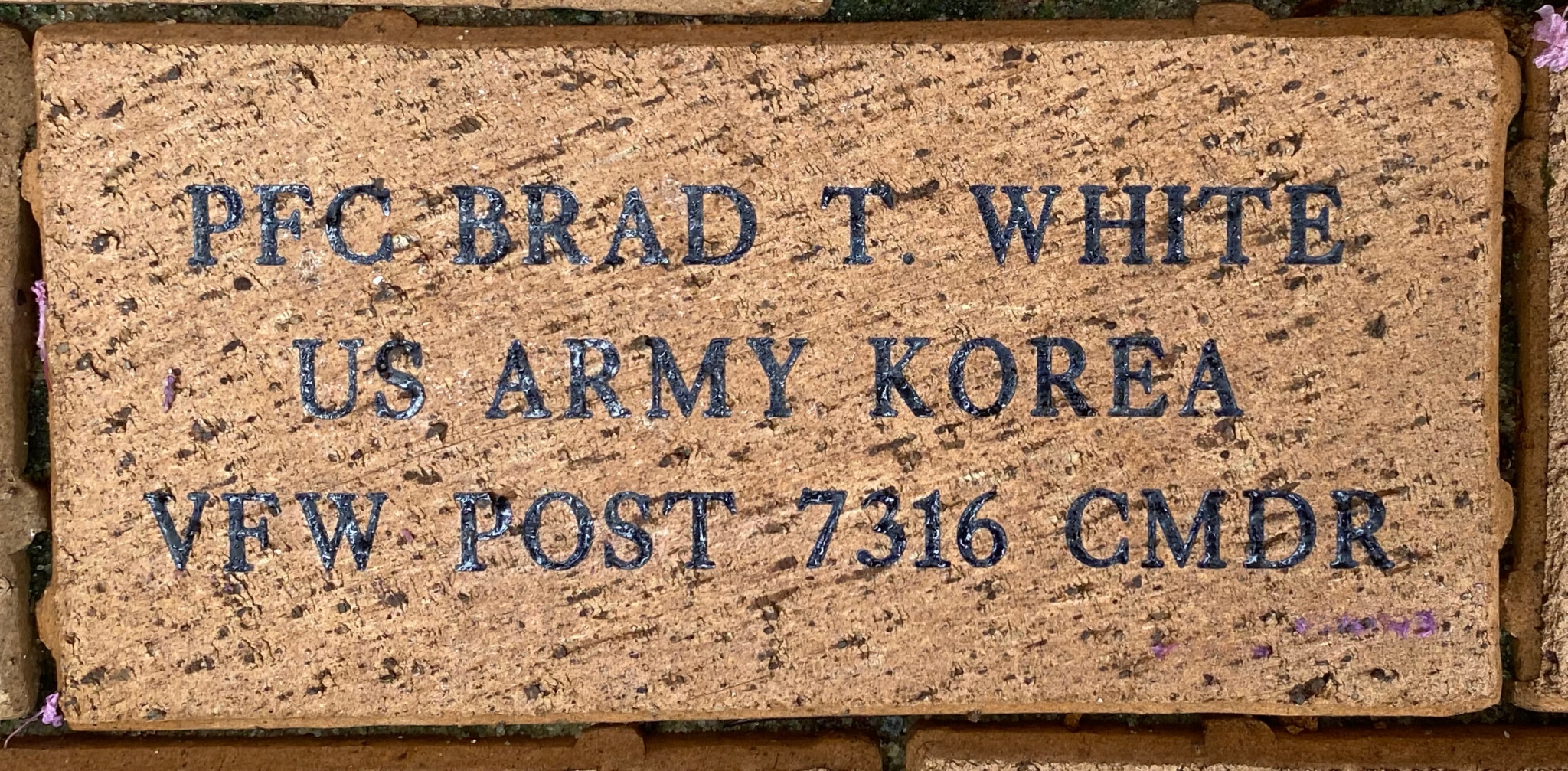 PFC BRAD T. WHITE US ARMY KOREA VFW POST 7316 CMDR