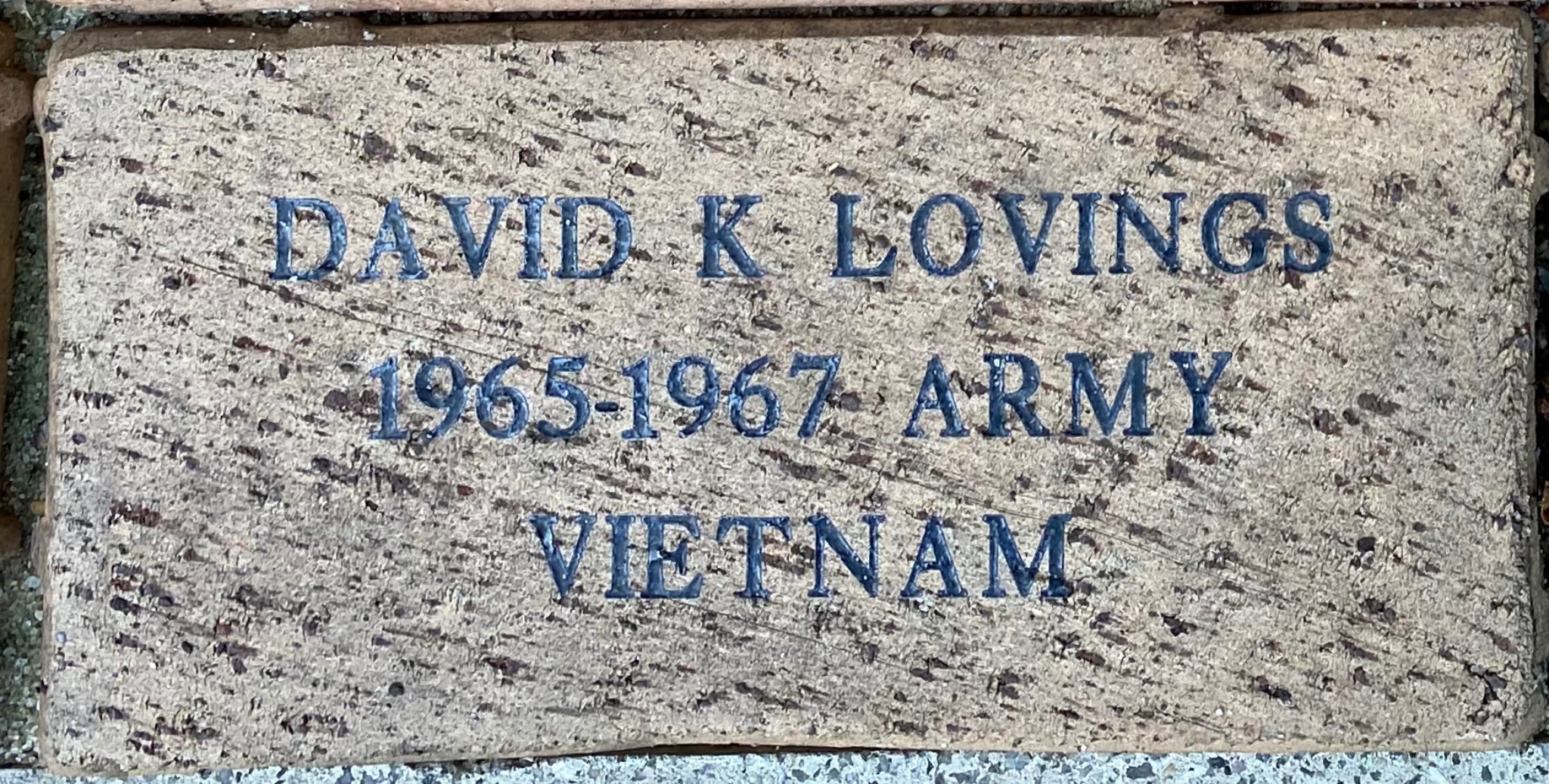 DAVID K LOVINGS 1965-1967 ARMY VIETNAM