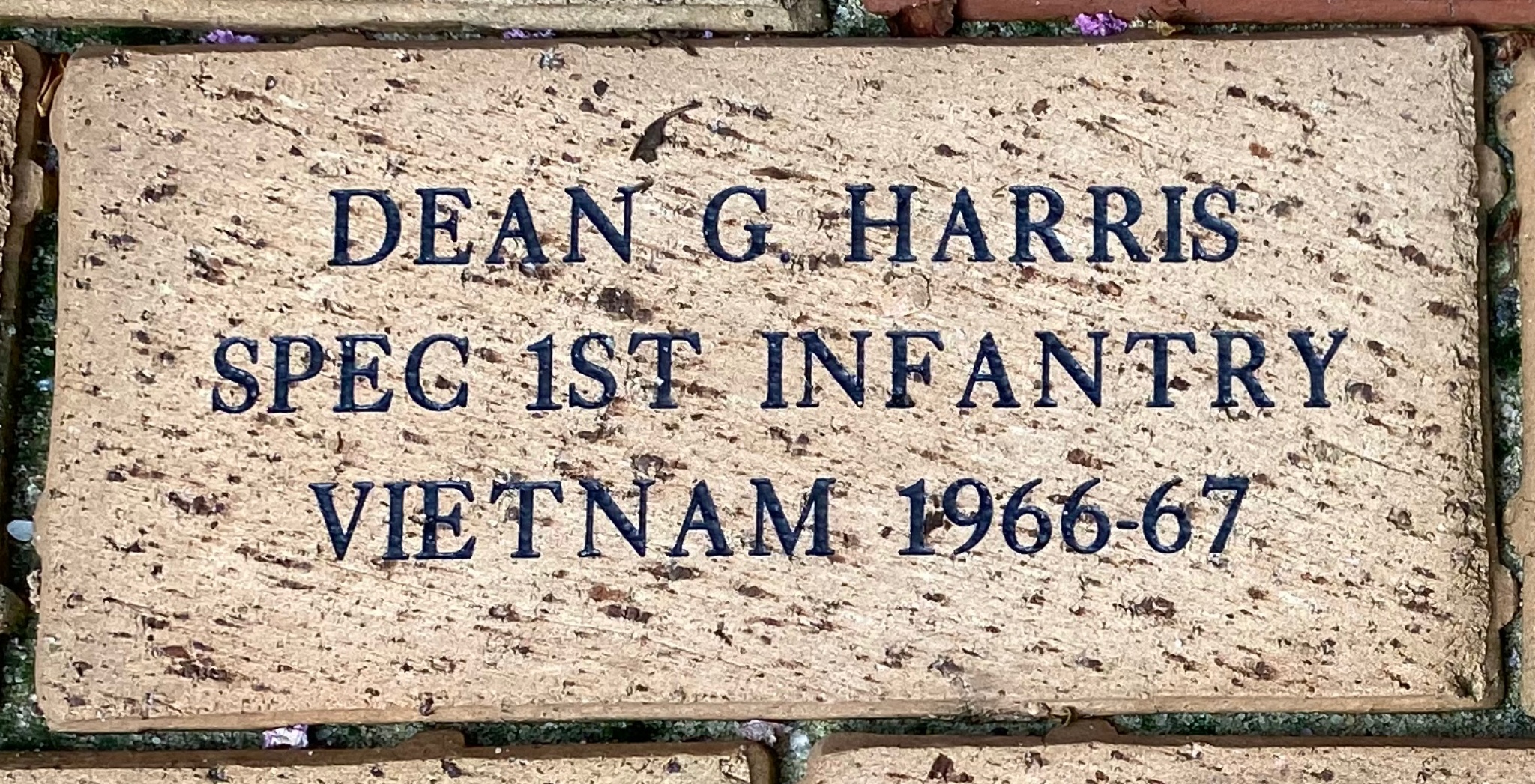 DEAN G HARRIS SPEC 1ST INFANTRY VIETNAM 1966-67