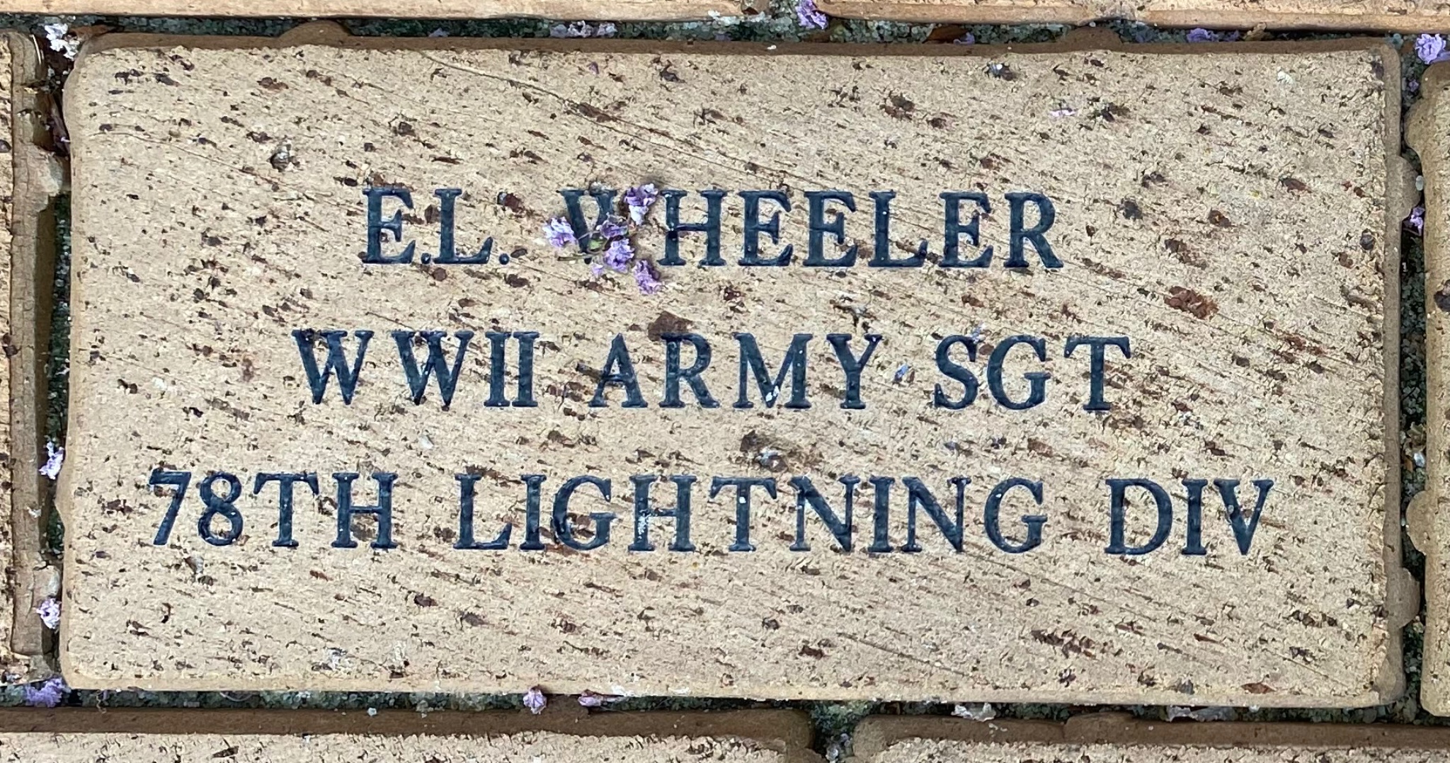 E.L. WHEELER WWII ARMY SGT 78TH LIGHTNING DV