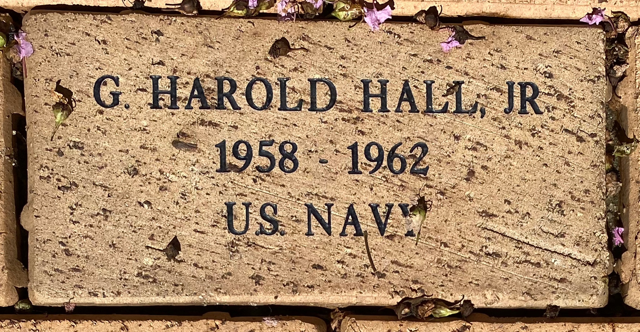 G. HAROLD HALL JR 1958 – 1962 U. S. NAVY