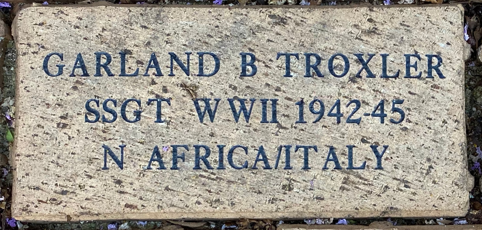GARLAND B TROXLER SSGT WWII 1942-1945 N AFRICA/ITALY