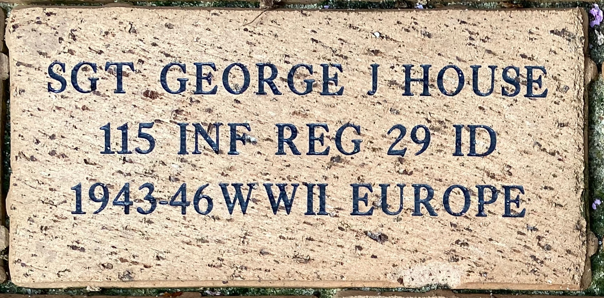 SGT GEORGE J HOUSE 115 INF REG 29 ID 1943-46 WWII EUROPE