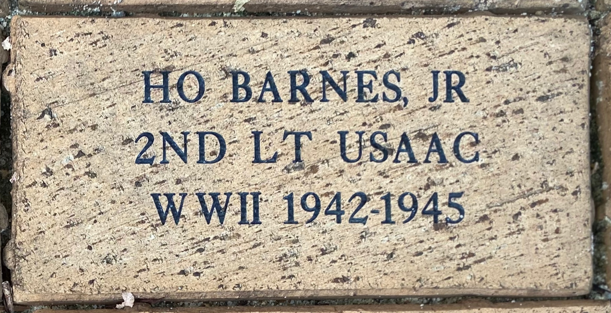 H O BARNES, JR 2ND LT USAAC WWII 1942-1945