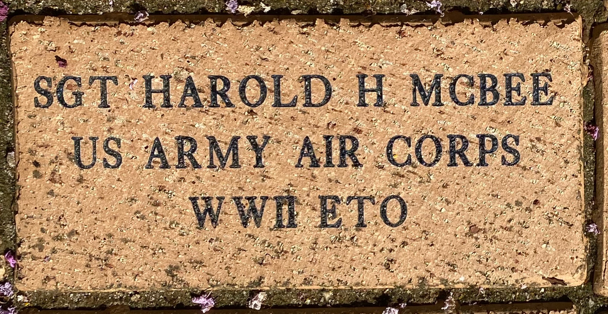 SGT HAROLD H MCBEE US ARMY AIR CORPS WWII ETO