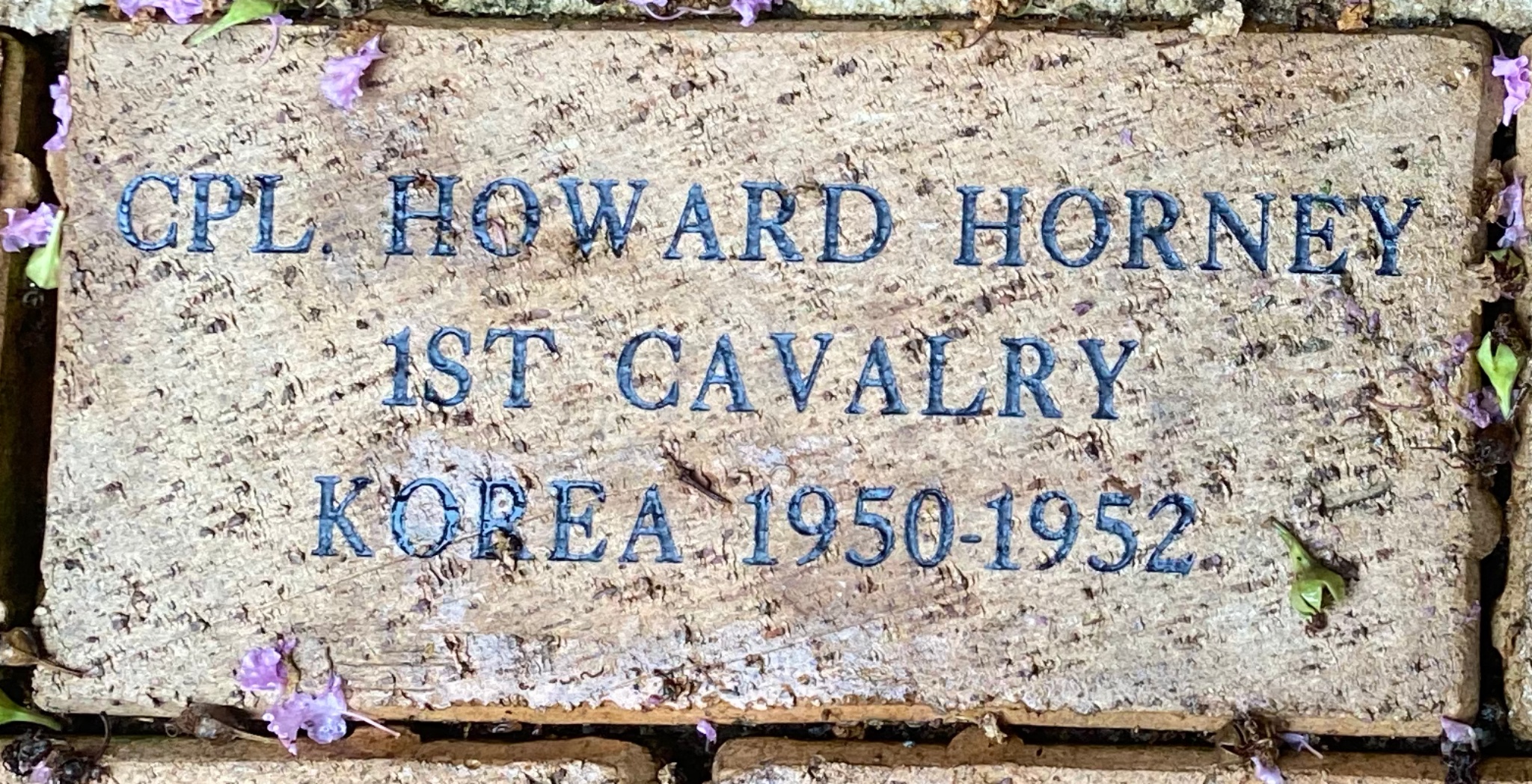 CPL. HOWARD HORNEY 1ST CAVALRY KOREA 1950-1952