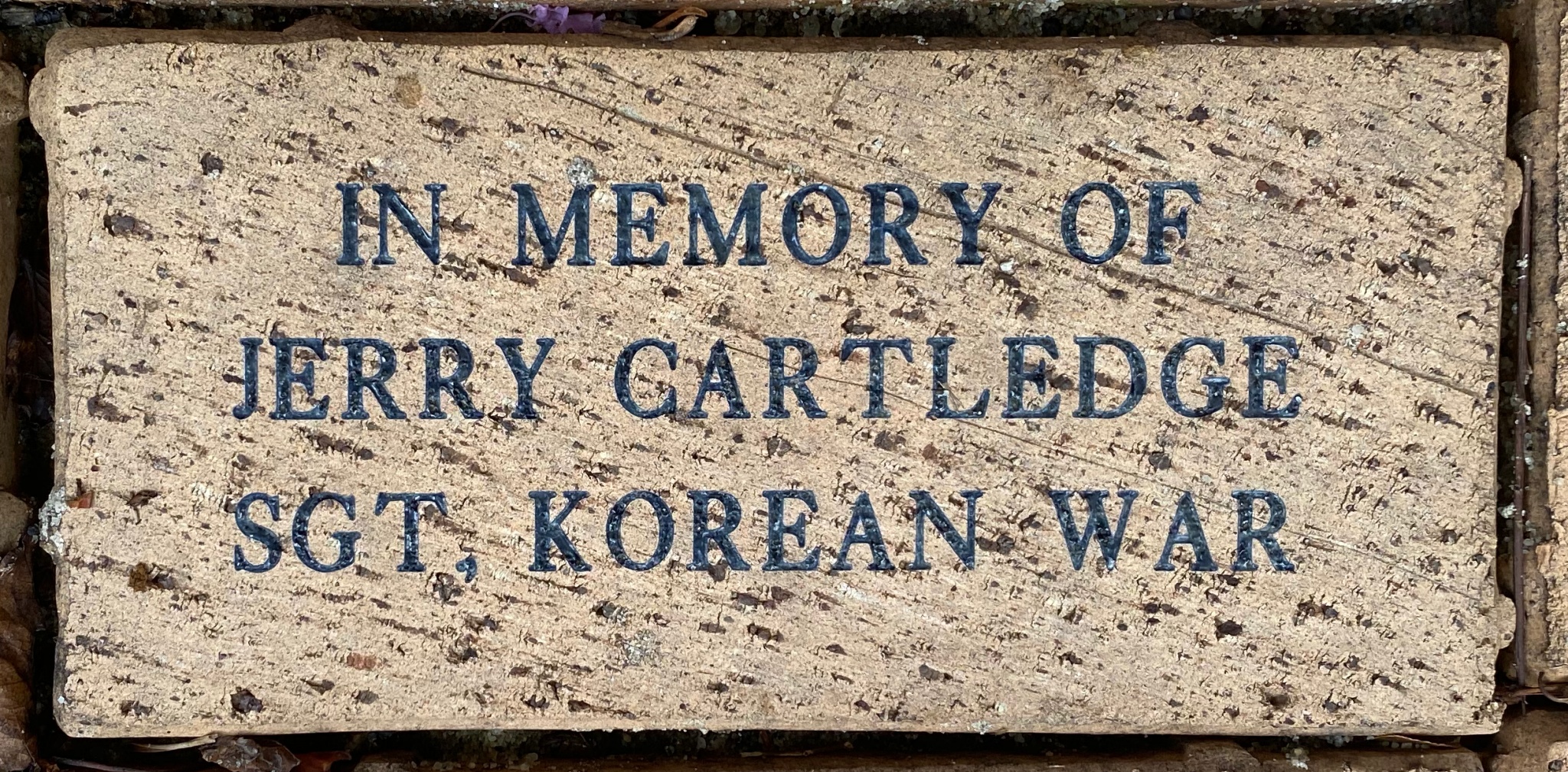 IN MEMORY OF  JERRY CARTLEDGE SGT. KOREAN WAR