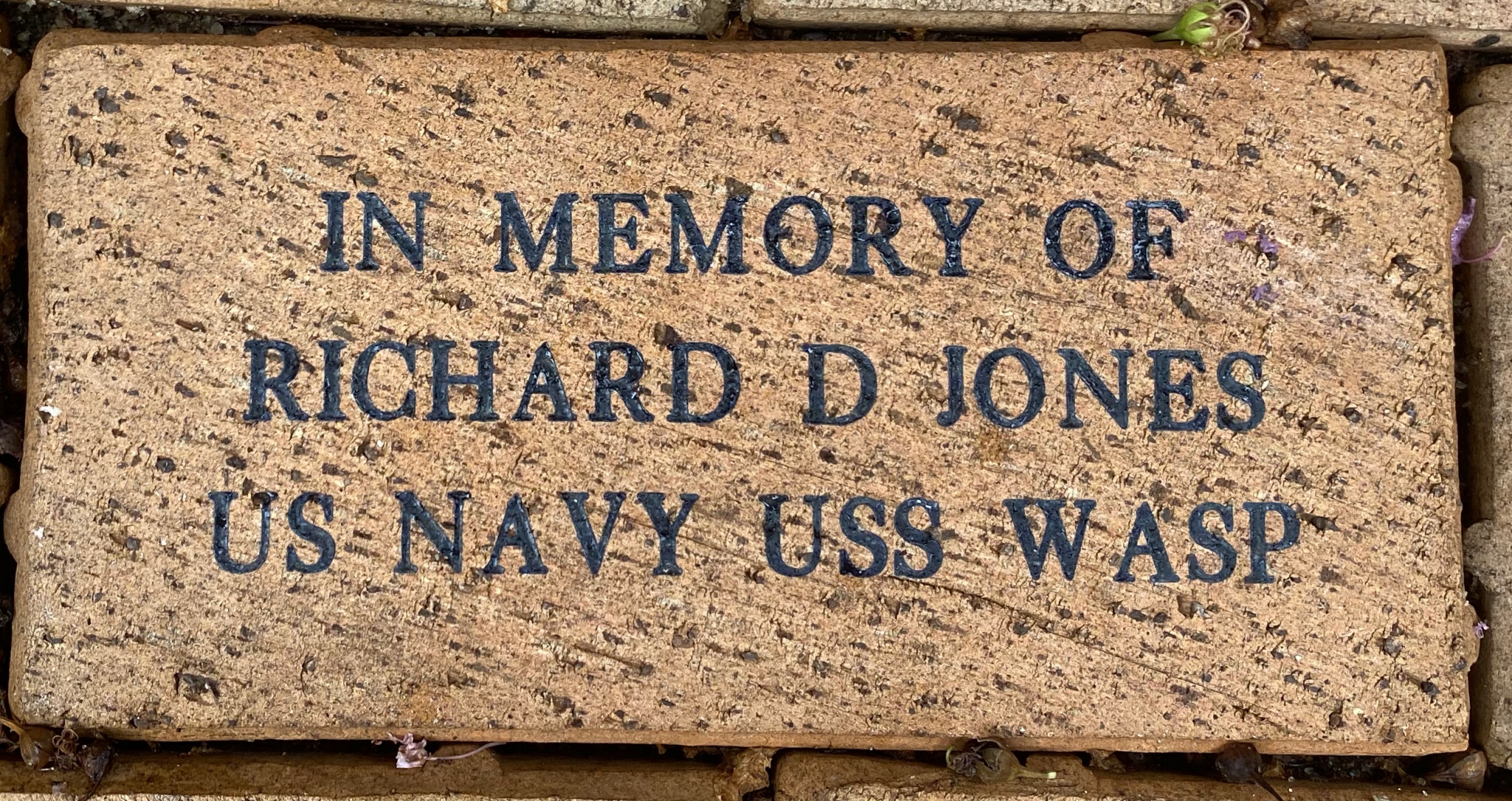 IN MEMORY OF  RICHARD D JONES US NAVY USS WASP
