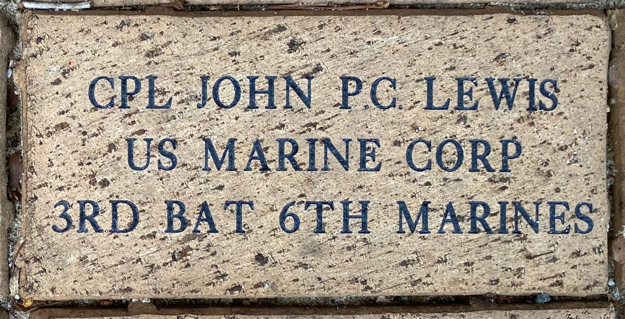 CPL JOHN PC LEWIS US MARINE CORPS 3RD BAT 6TH MARINES
