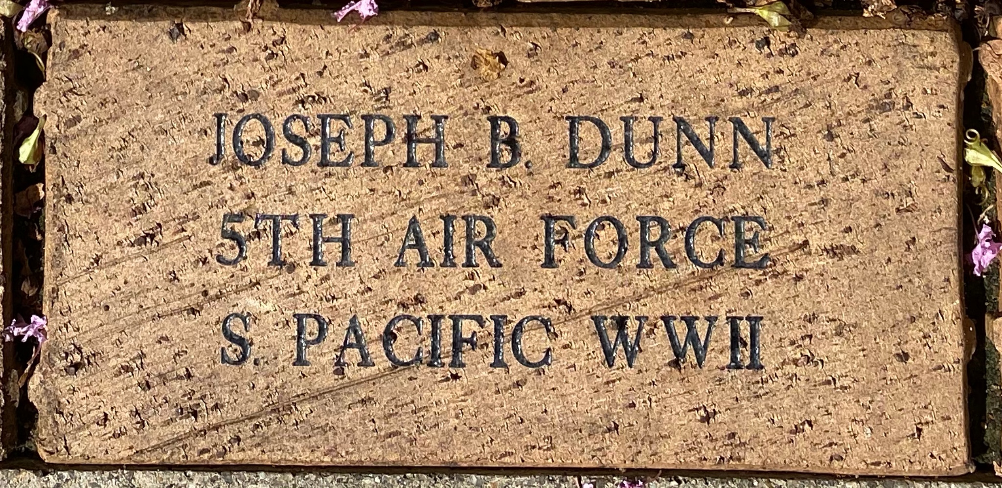 JOSEPH B DUNN 5TH AIR FORCE S. PACIFIC WWII