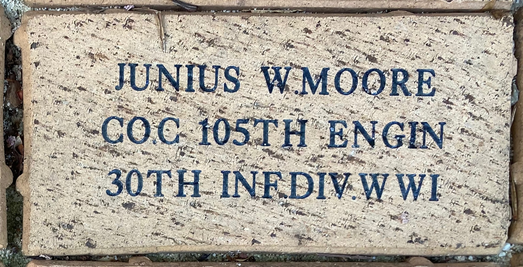 JUNIUS W. MOORE CO.C 105TH ENGIN 30TH INF.DIV WWI