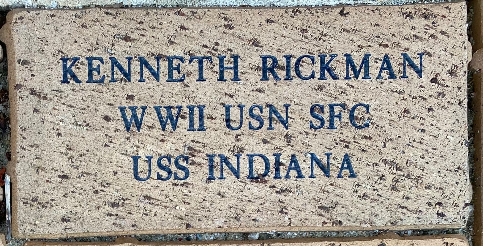 KENNETH RICKMAN WWII USN SFC USS INDIANA