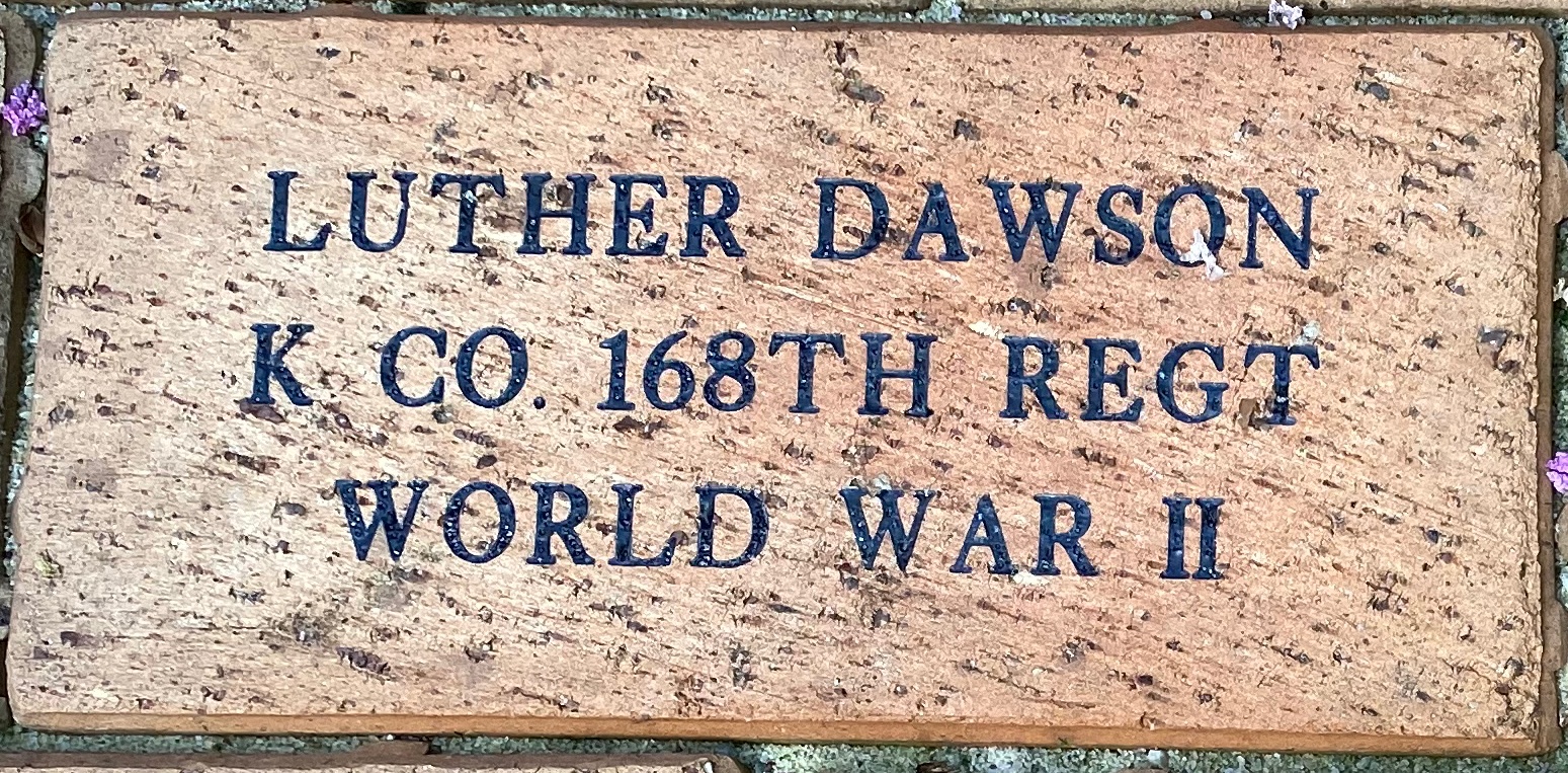 LUTHER DAWSON K CO. 168TH REGT WORLD WAR II