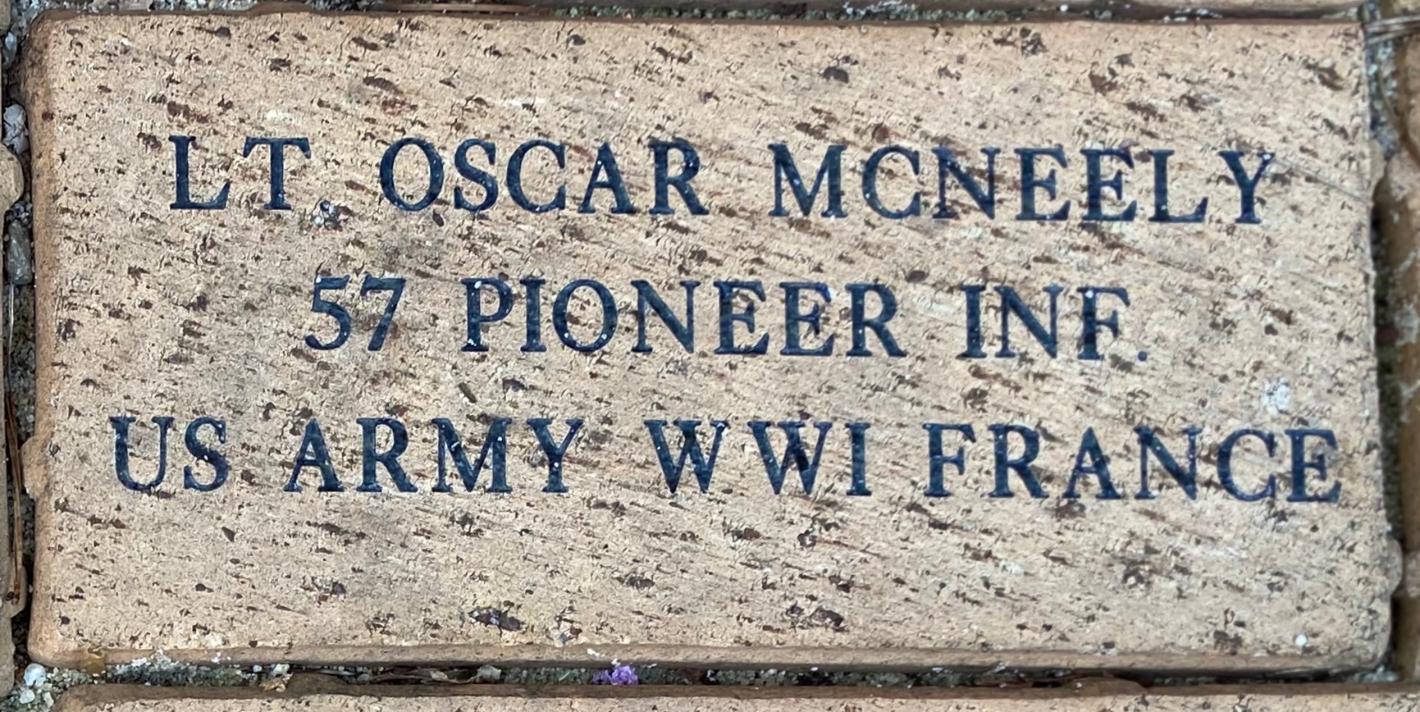 LT. OSCAR MCNEELY 57 PIONEER INF US ARMY WWI FRANCE