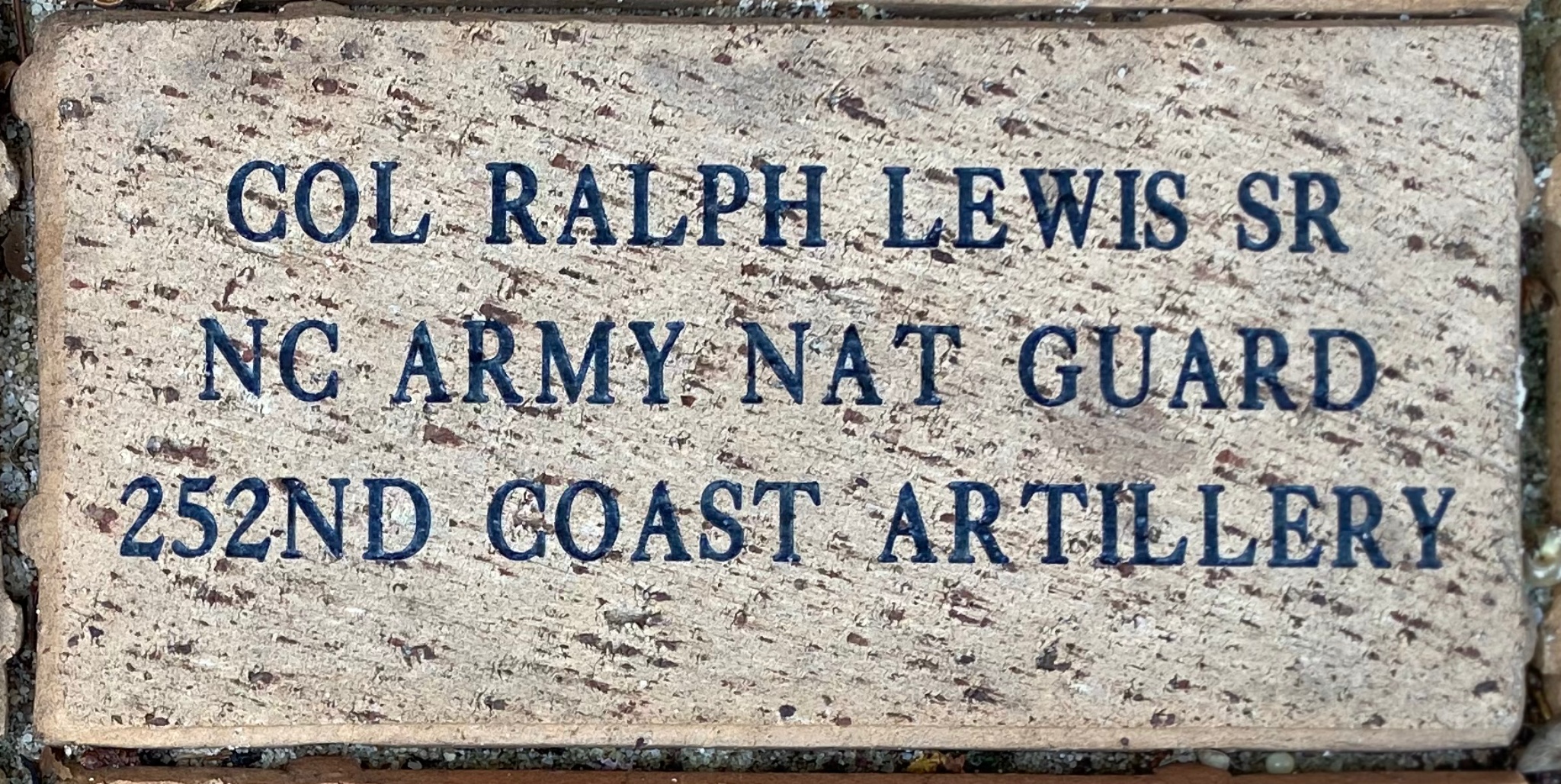 COL RALPH LEWIS SR NC ARMY NAT GUARD 252ND COAST ARTILLERY
