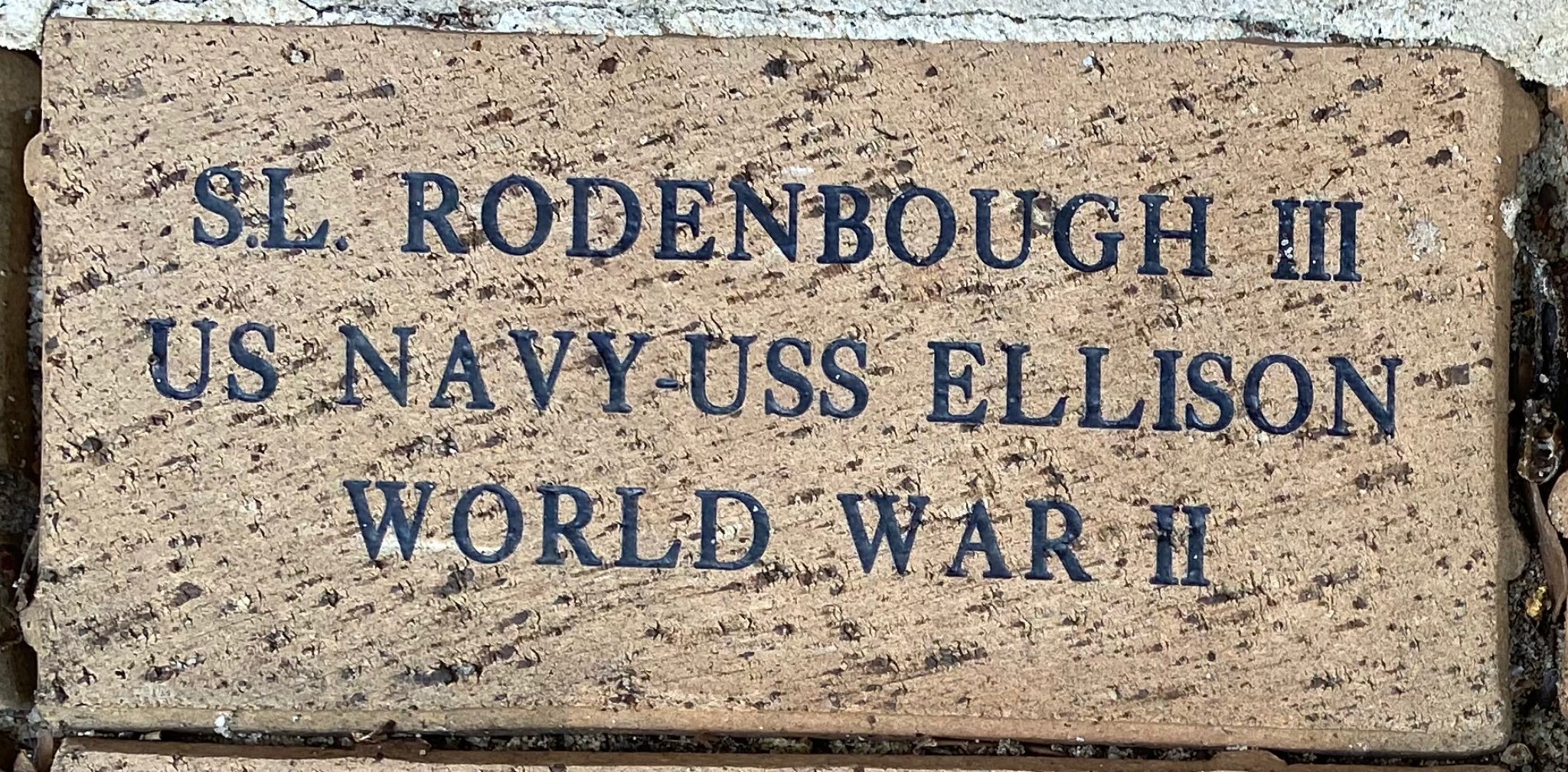 S.L. RODENBOUGH III US NAVY-USS ELLISON WORLD WAR II