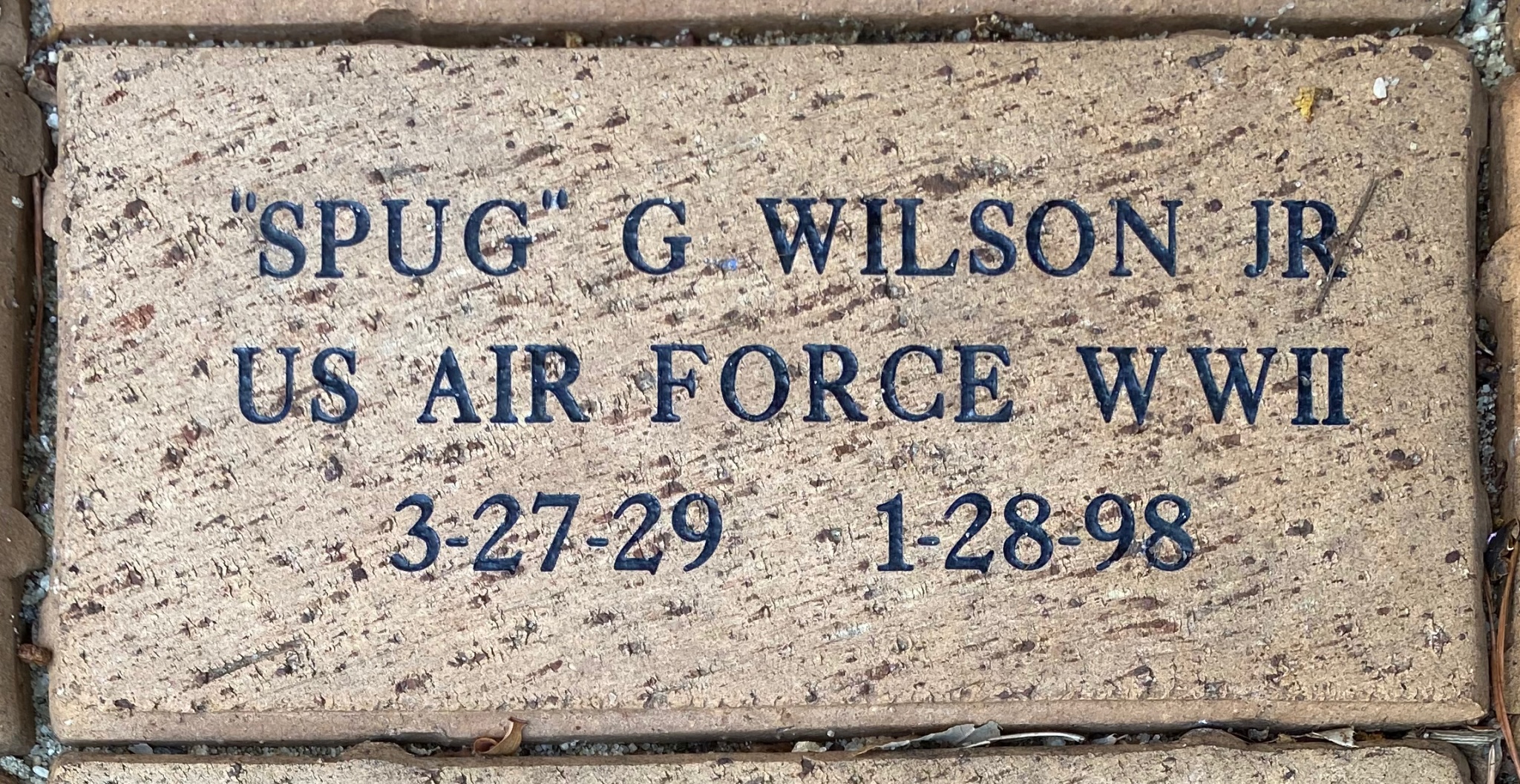 “SPUG” G WILSON JR US AIR FORCE WWII 3-27-29  1-28-98