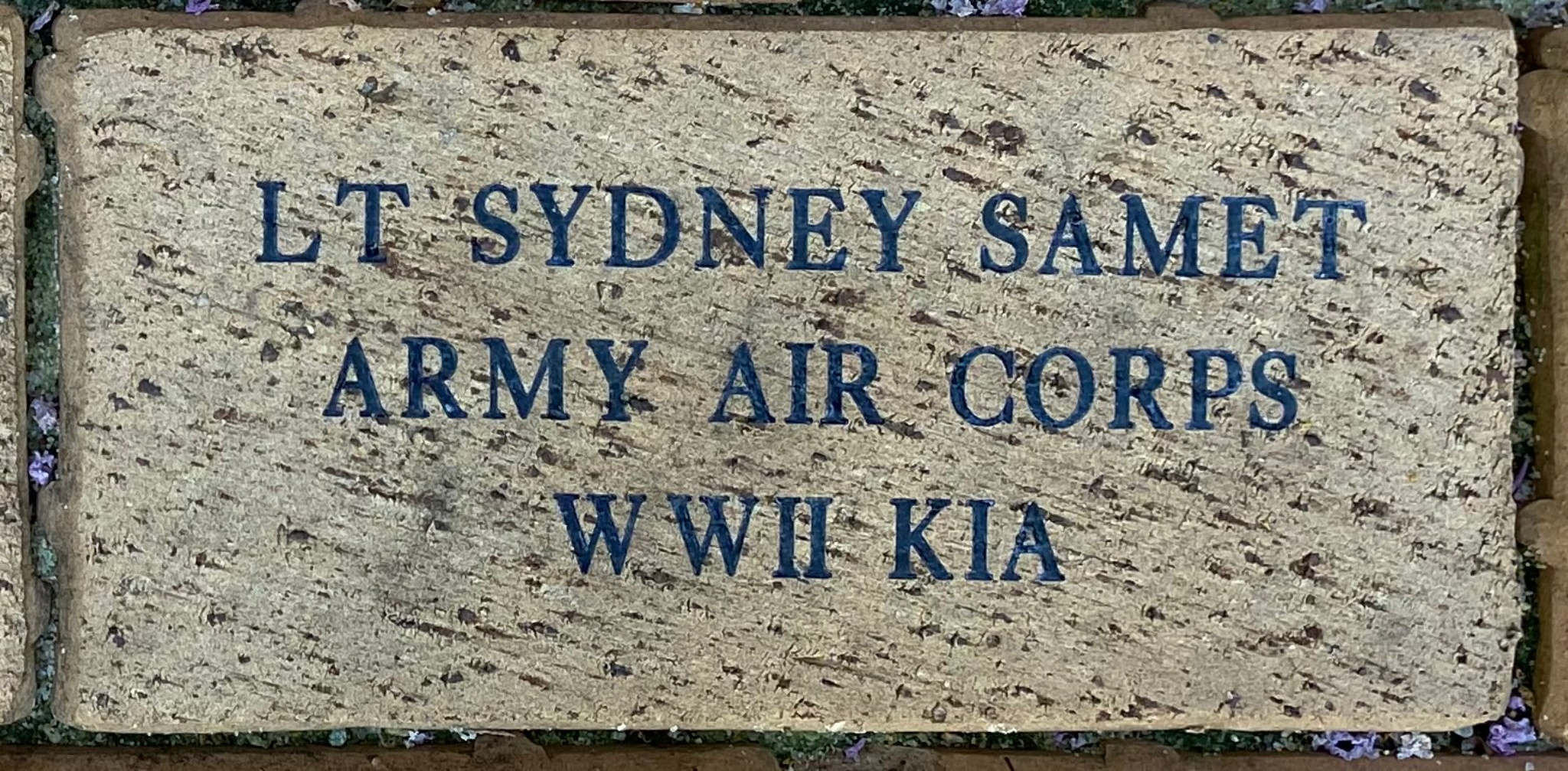 LT SYDNEY SAMET ARMY AIR CORPS WWII KIA