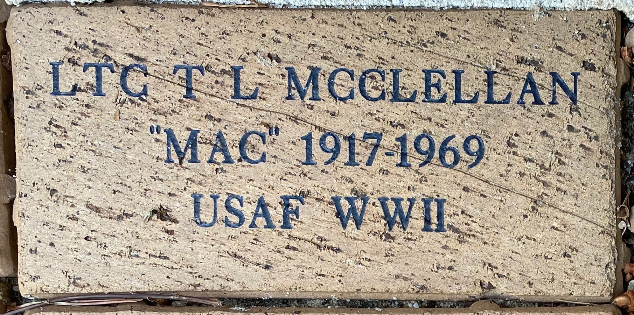 LTC T L MCCLELLAN “MAC” 1917-1969 USAF WWII
