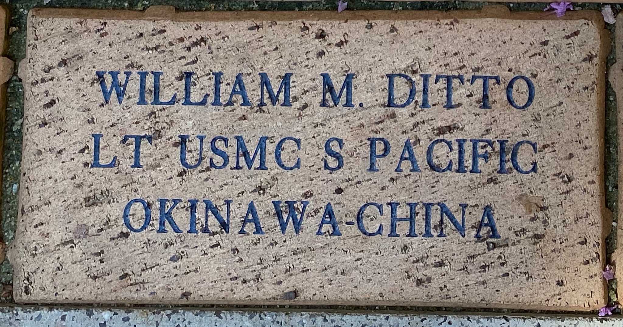 WILLIAM M DITTO LT USMC S PACIFIC OKINAWA N CHINA