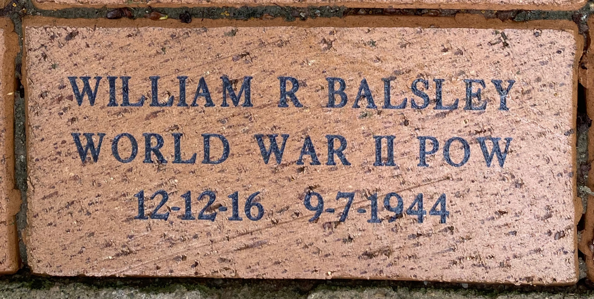 WILLIAM R BALSLEY WORLD WAR II POW 12-12-16   9-7-1944
