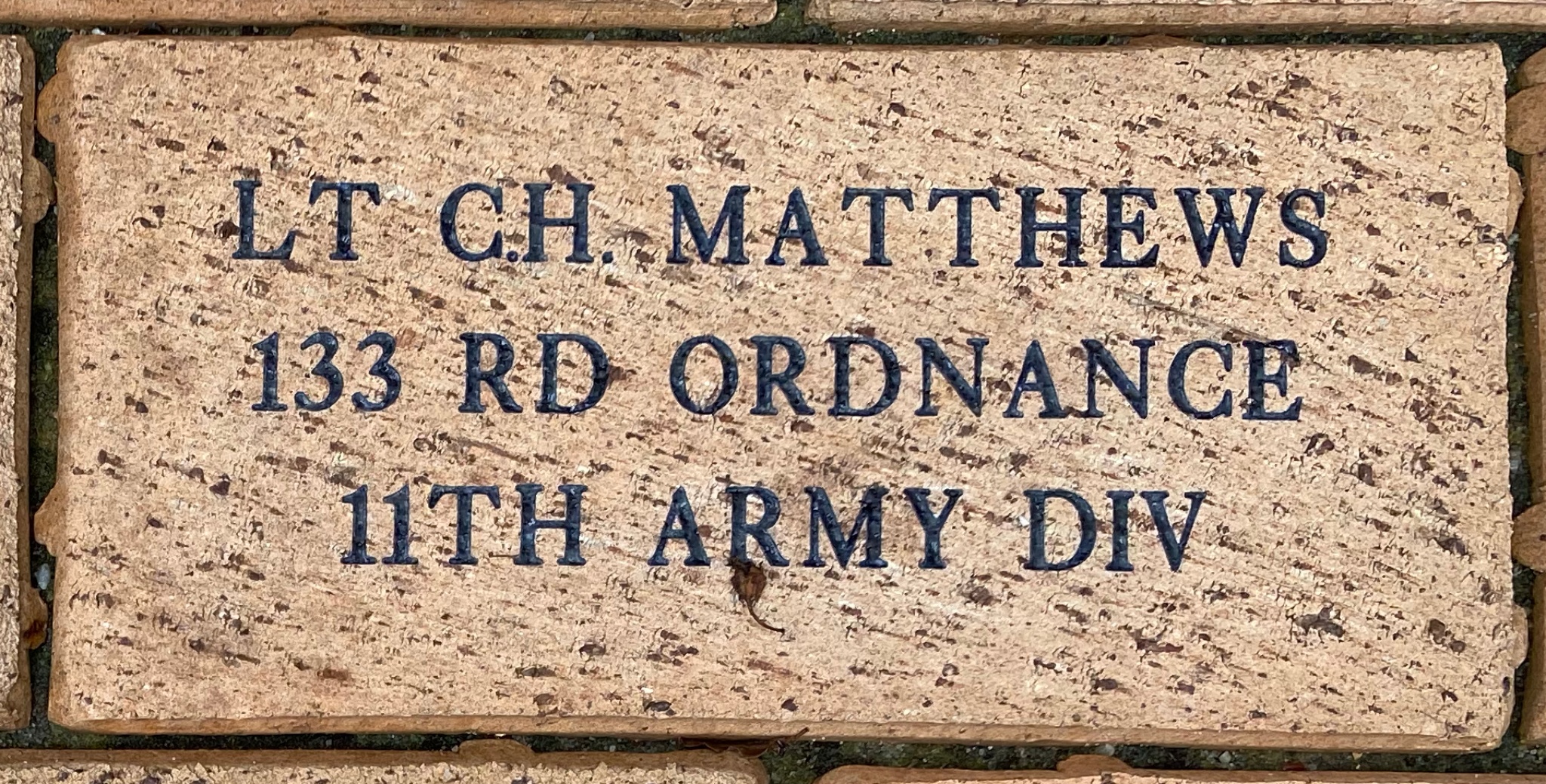 LT C.H. MATTHEWS 133 RD ORDNANCE 11TH ARMY DIV