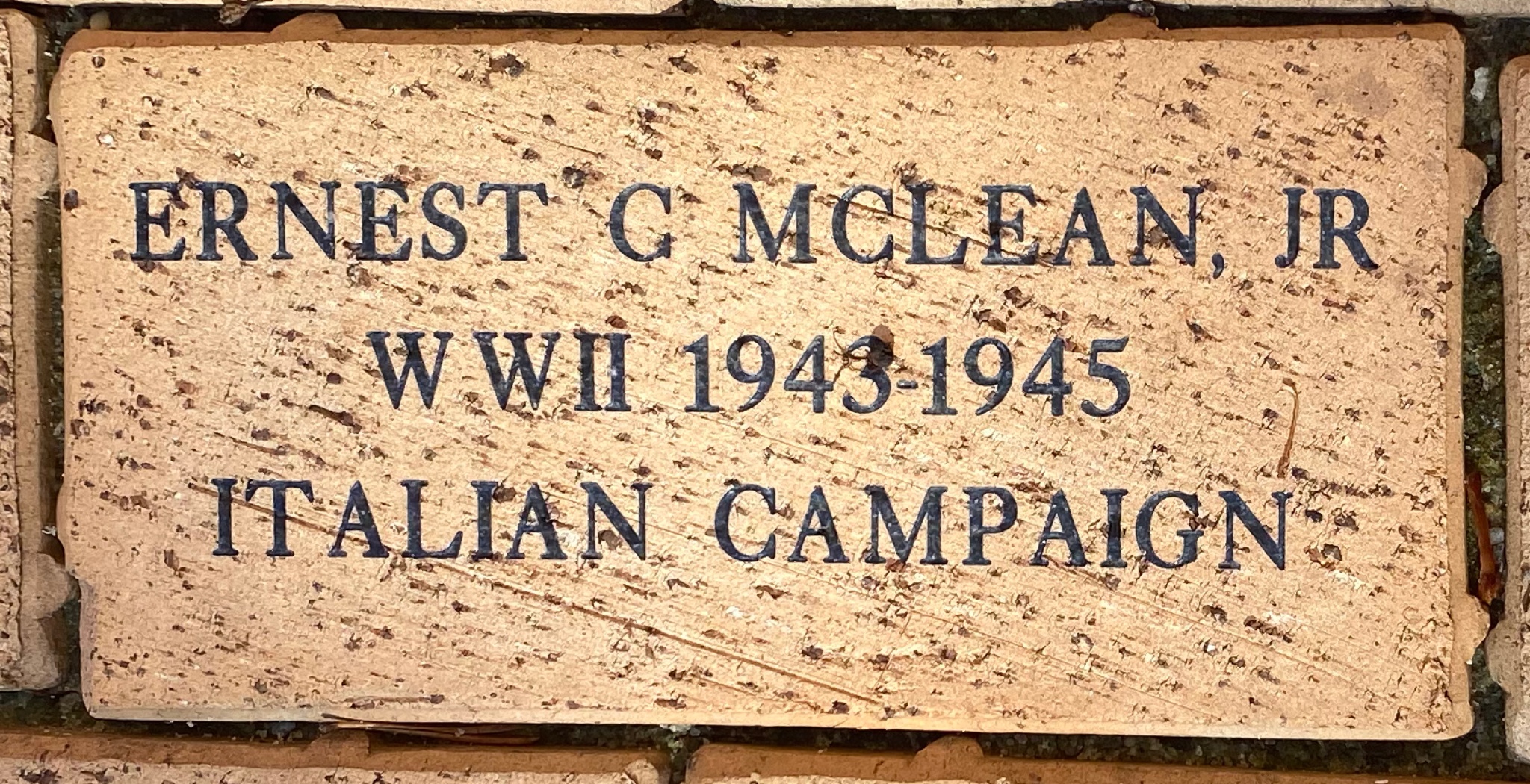 ERNEST C MCLEAN, JR WWII 1943-1945 ITALIAN CAMPAIGN