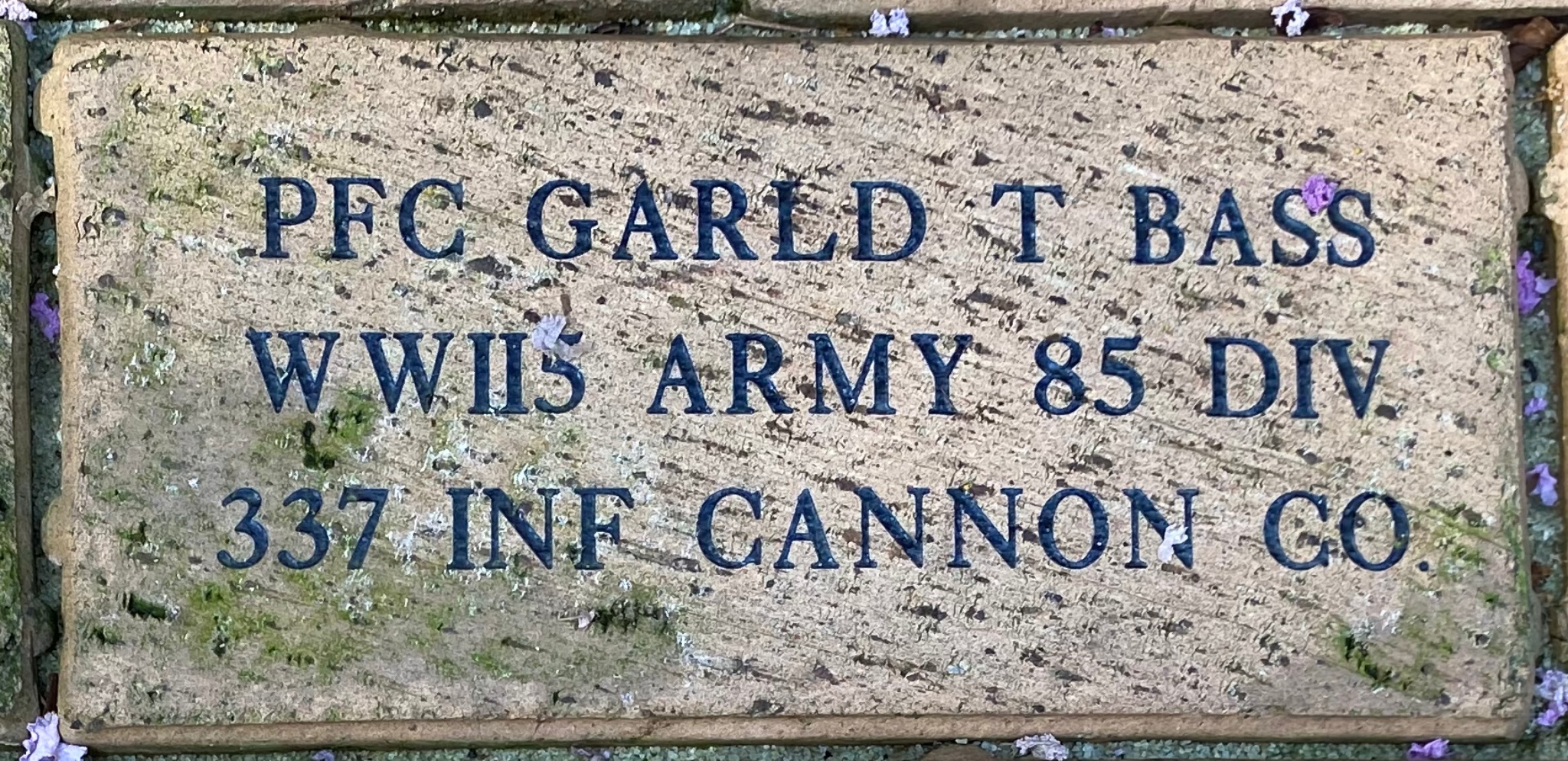 PFC GARLD T BASS WWII5 ARMY 85 DIV 337 INF CANNON CO