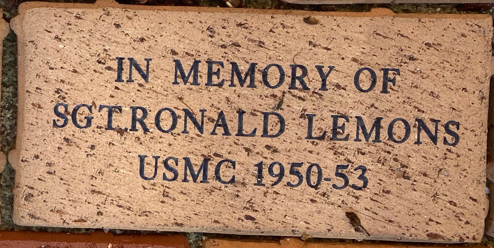 IN MEMORY OF  SGT RONALD  LEMONS USMC 1950-53