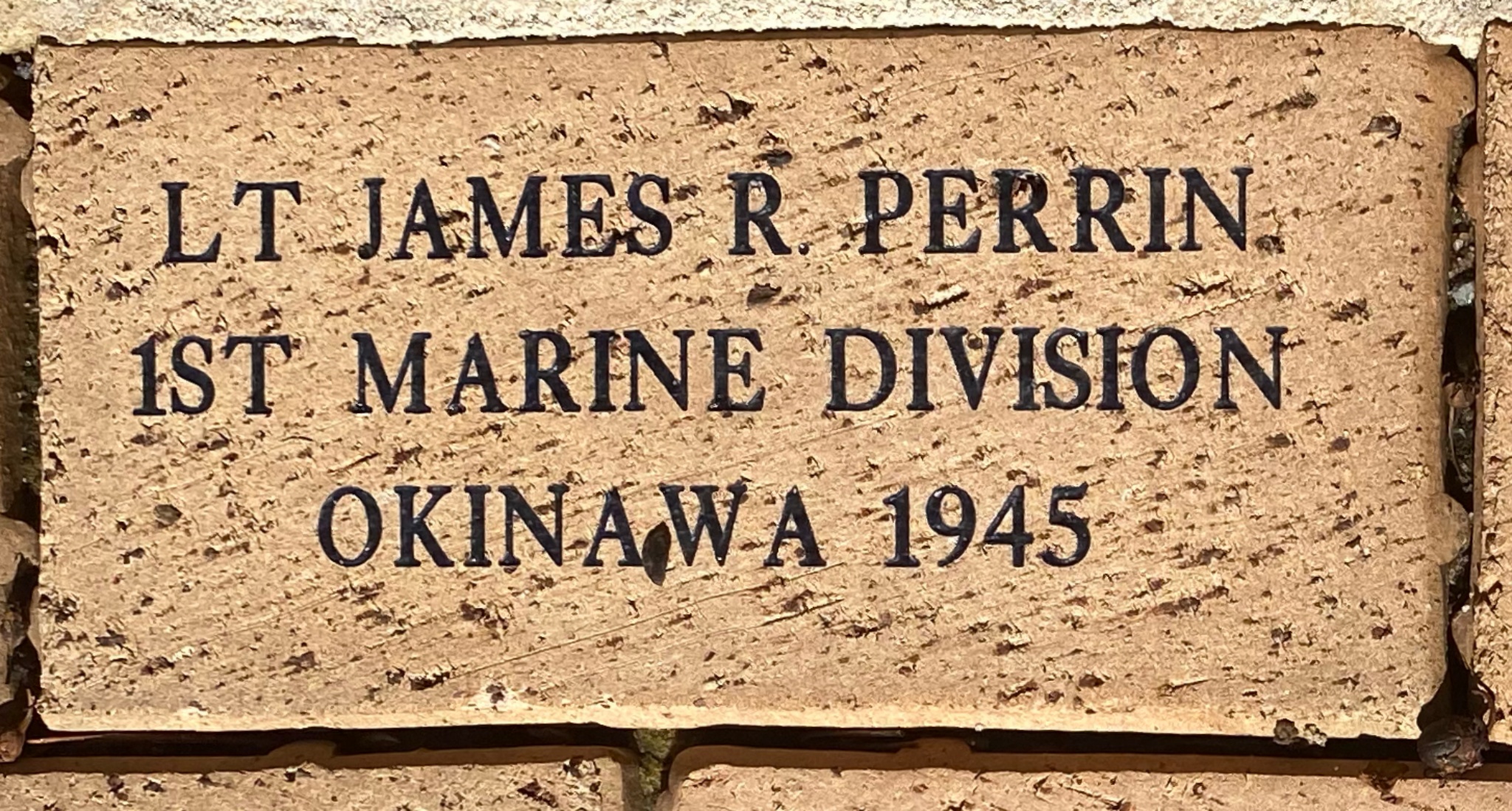 LT JAMES R PERRIN 1ST MARINE DIVISION OKINAWA 1945