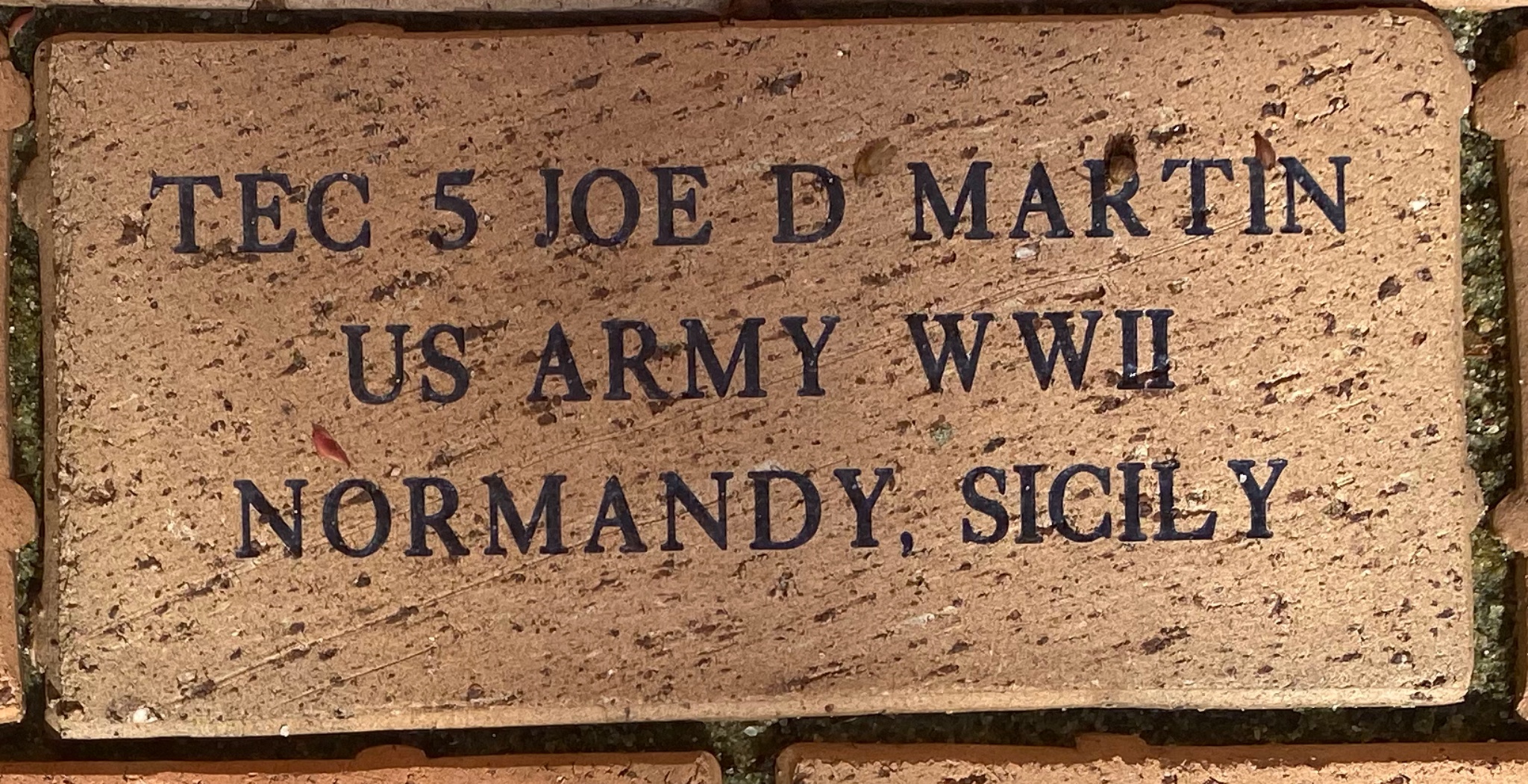 TEC 5 JOE D MARTIN US ARMY WWII NORMANDY, SICILY