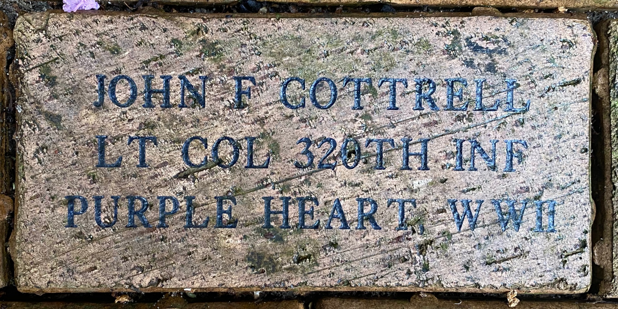 JOHN  F COTTRELL LT COL 320TH INF PURPLE HEART WWII