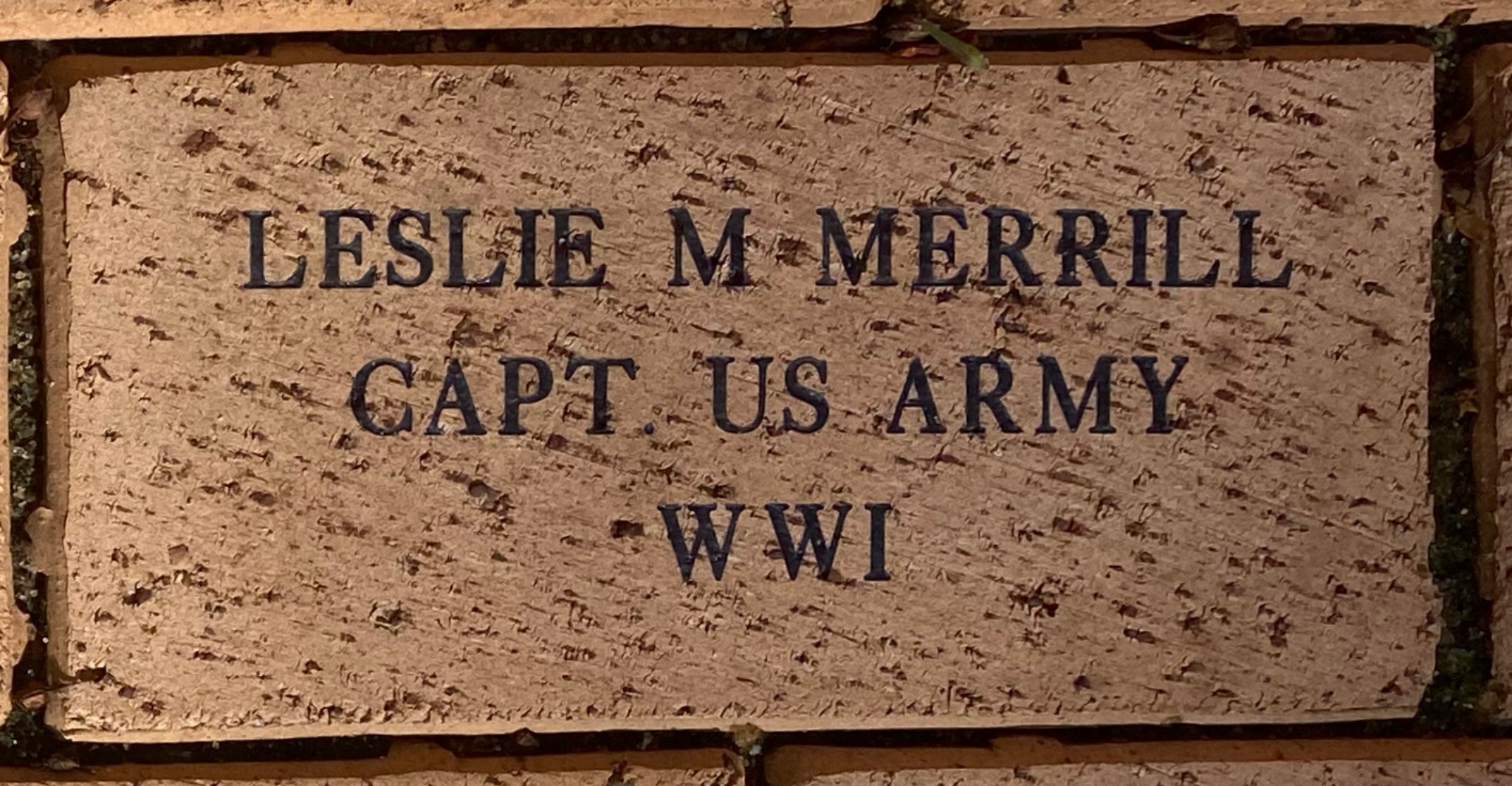 LESLIE M MERRILL CAPT US ARMY WWI