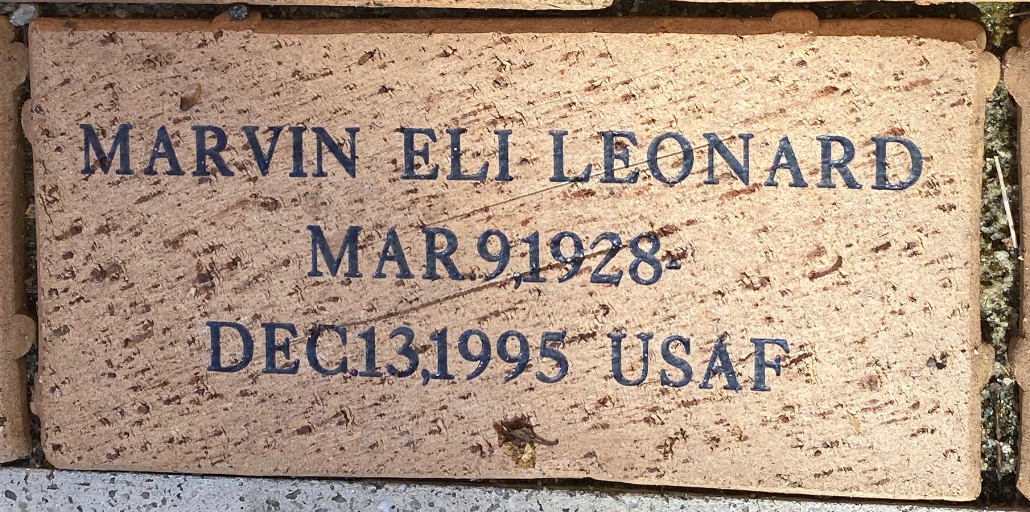 MARVIN ELI LEONARD MAR.9, 1928- DEC.13,1995 USAF