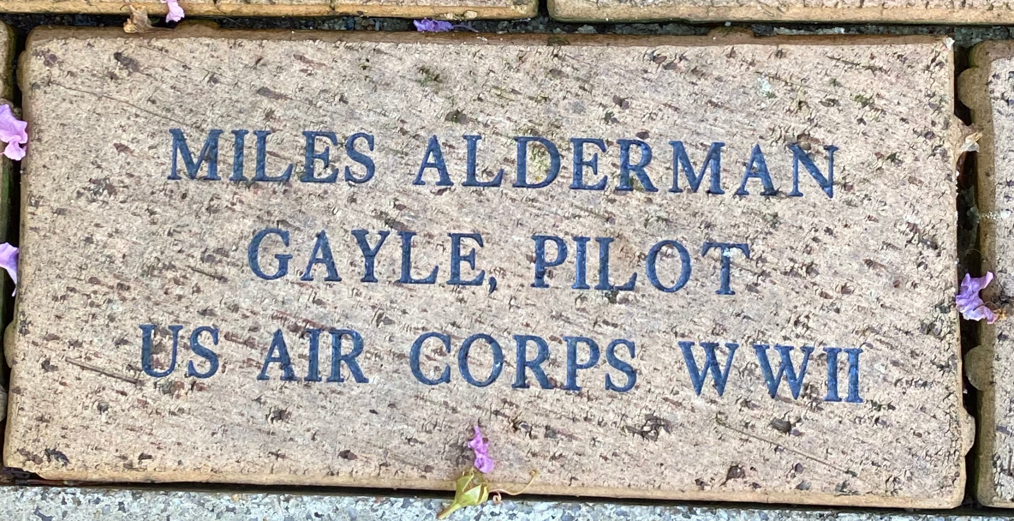 MILES ALDERMAN  GAYLE, PILOT US AIR CORPS WWII