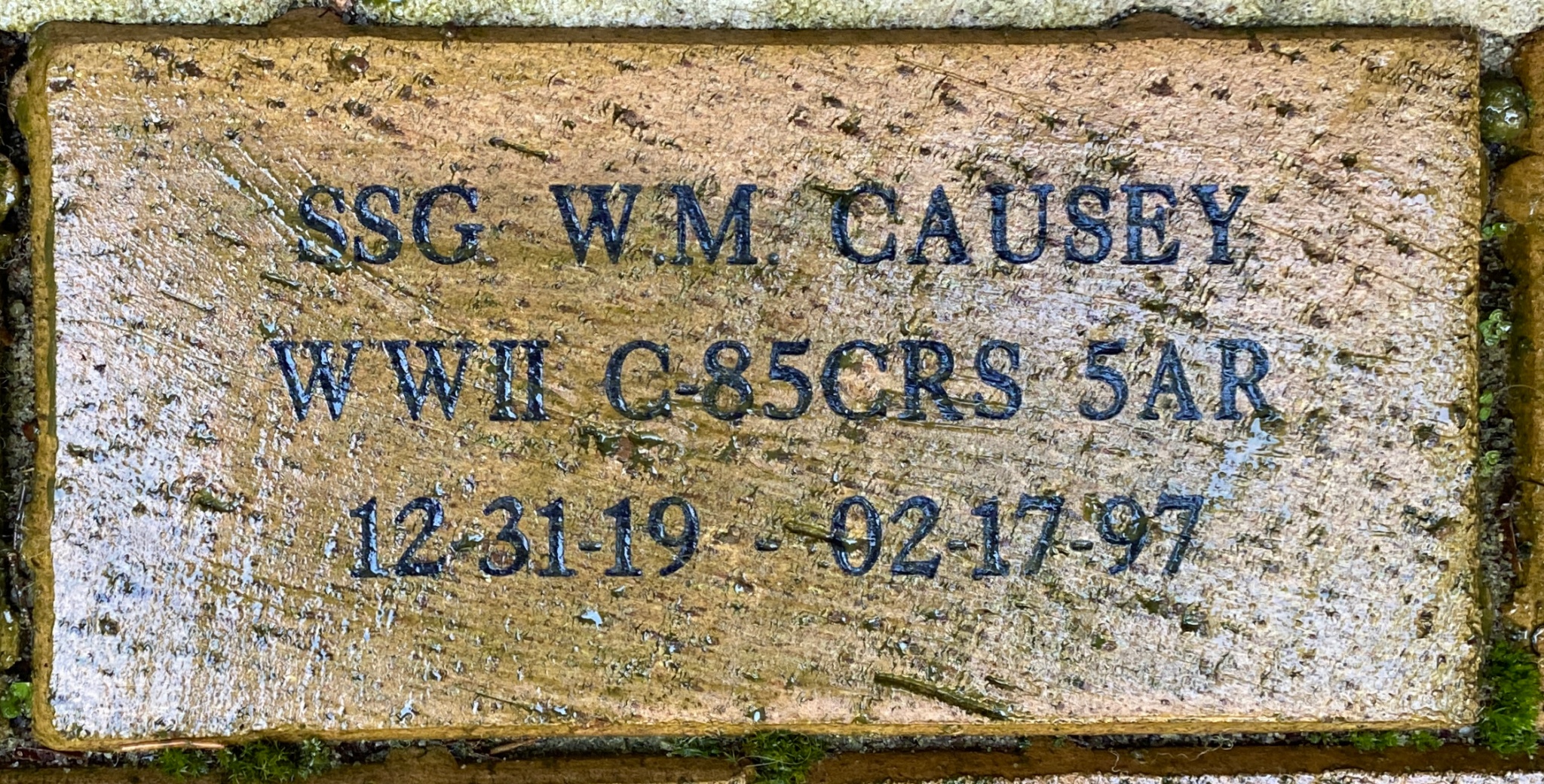 SSG W.M. CAUSEY WWII C-85CRS 5AR 12-31-19 – 02-17-97