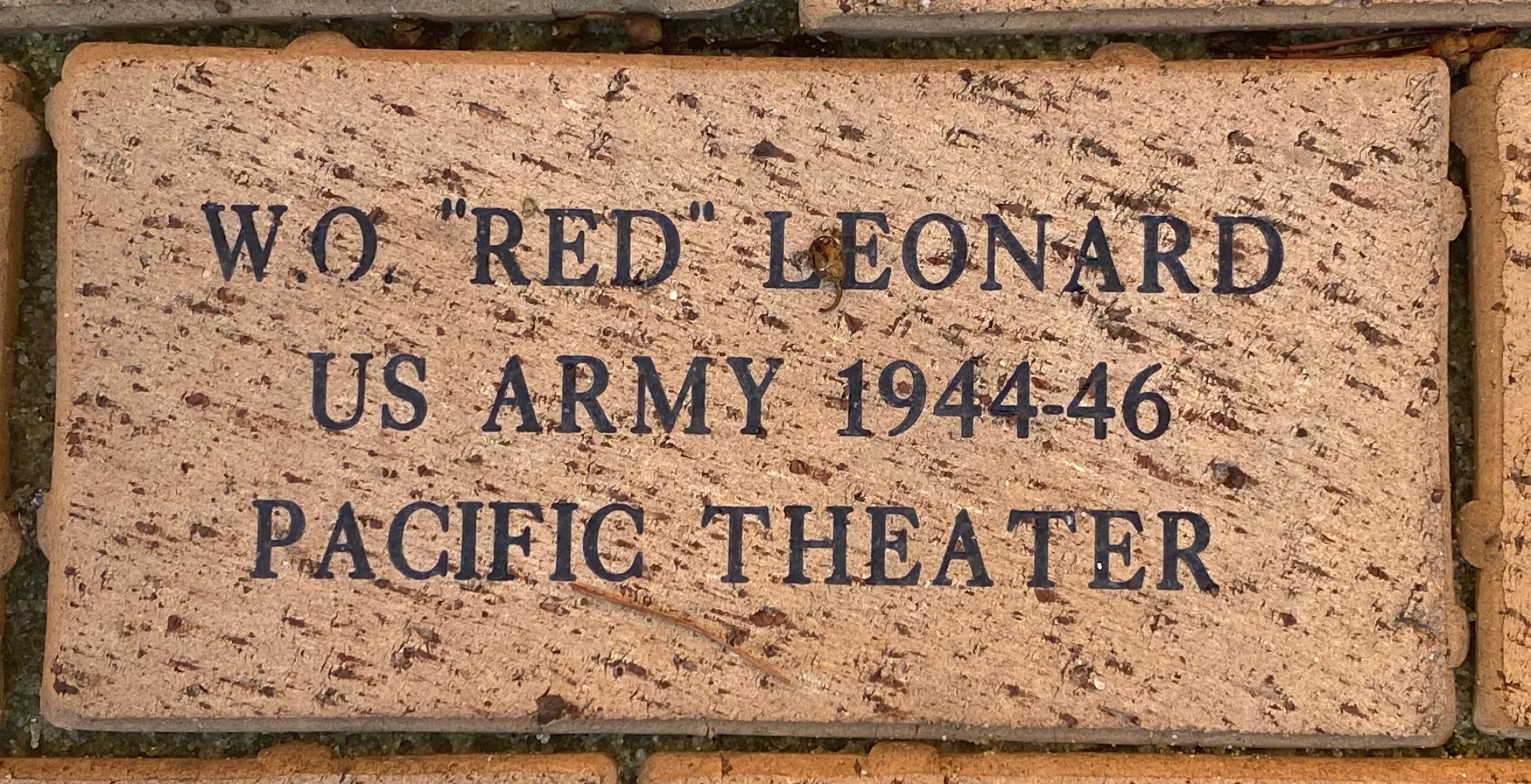 W.O. ”RED” LEONARD US ARMY 1944- 46 PACIFIC THEATER