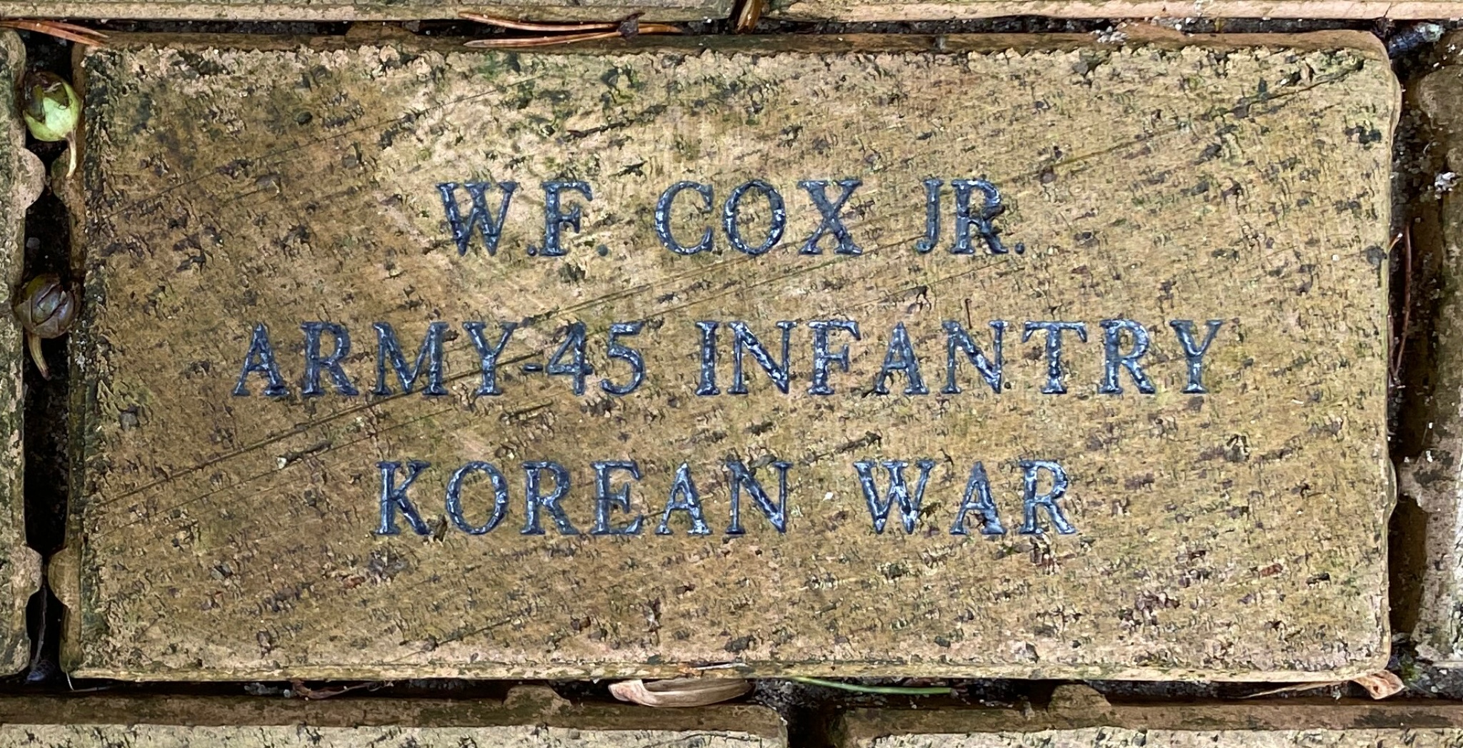 W.F. COX JR ARMY 45 INFANTRY KOREAN WAR