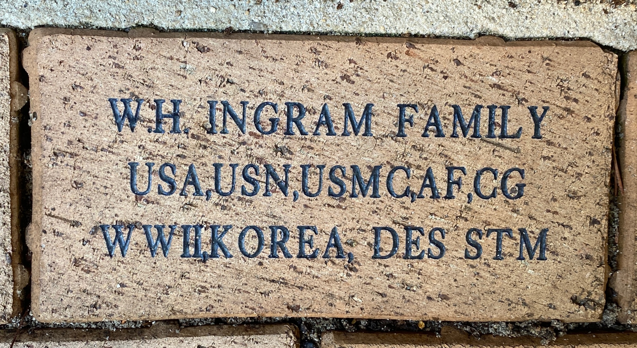 W.H. INGRAM FAMILY USA,USN,USMC,AF,CG WWII,KOREA, DES STM