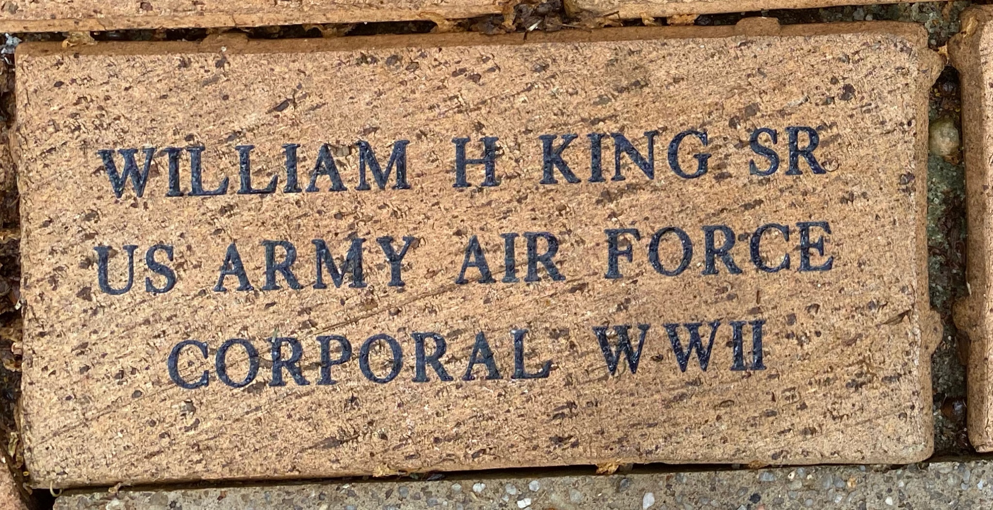 WILLIAM H KING SR US ARMY AIR FORCE CORPORAL WWII