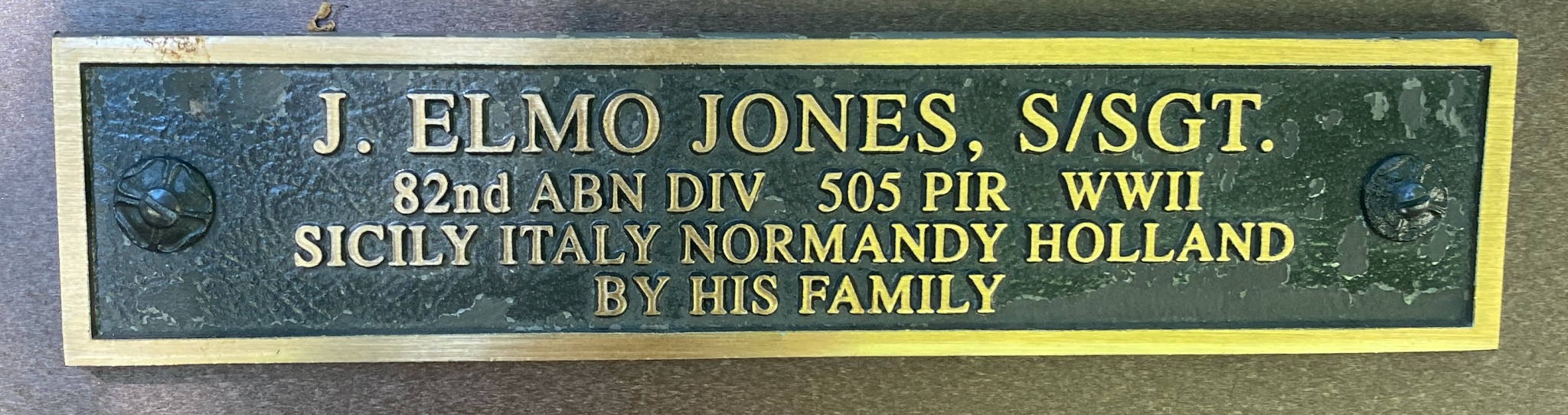 J. ELMO JONES, S/SGT. 82nd ABN DIV 505 PIR WWII SICILY ITALY NORMANDY HOLLAND BY HIS FAMILY